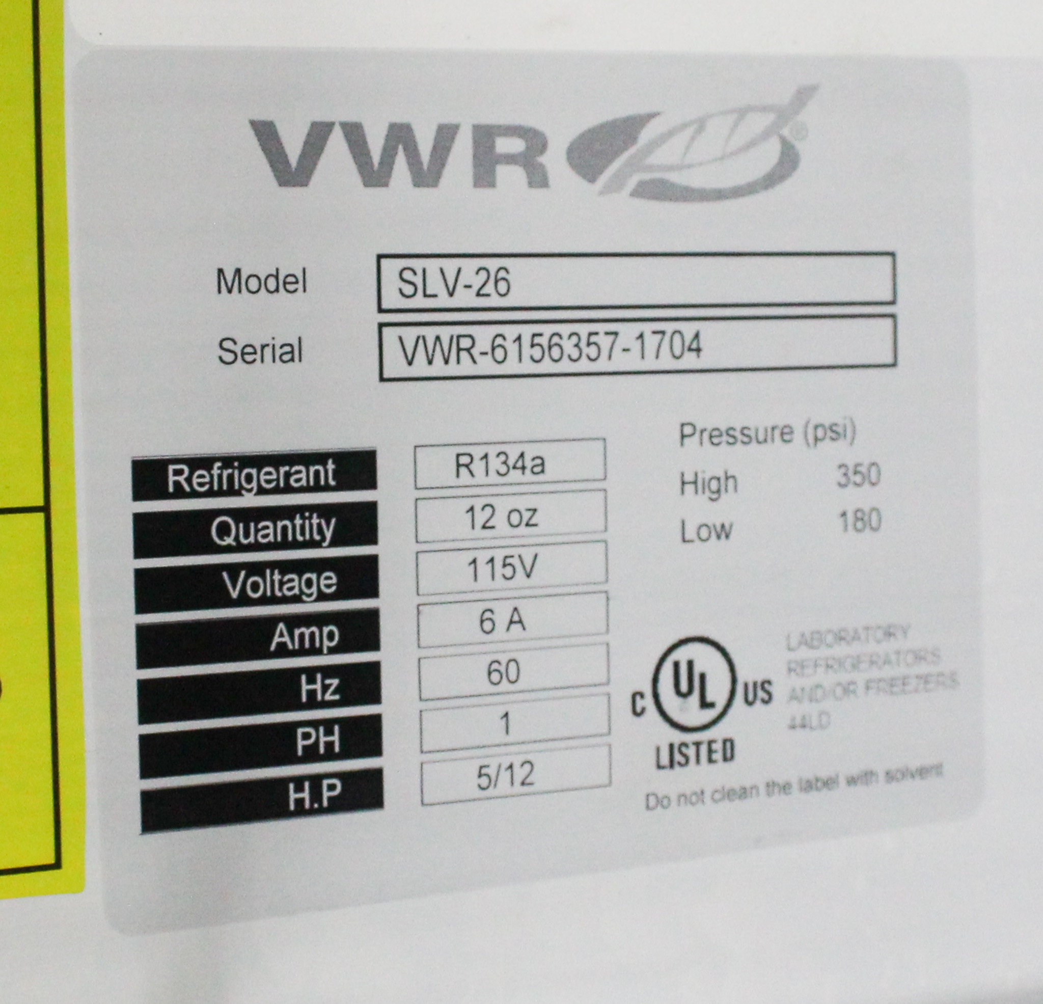 VWR SLV-26 Laboratory Refrigerator 26 Cu Ft Digital Temp Control 1-10 C