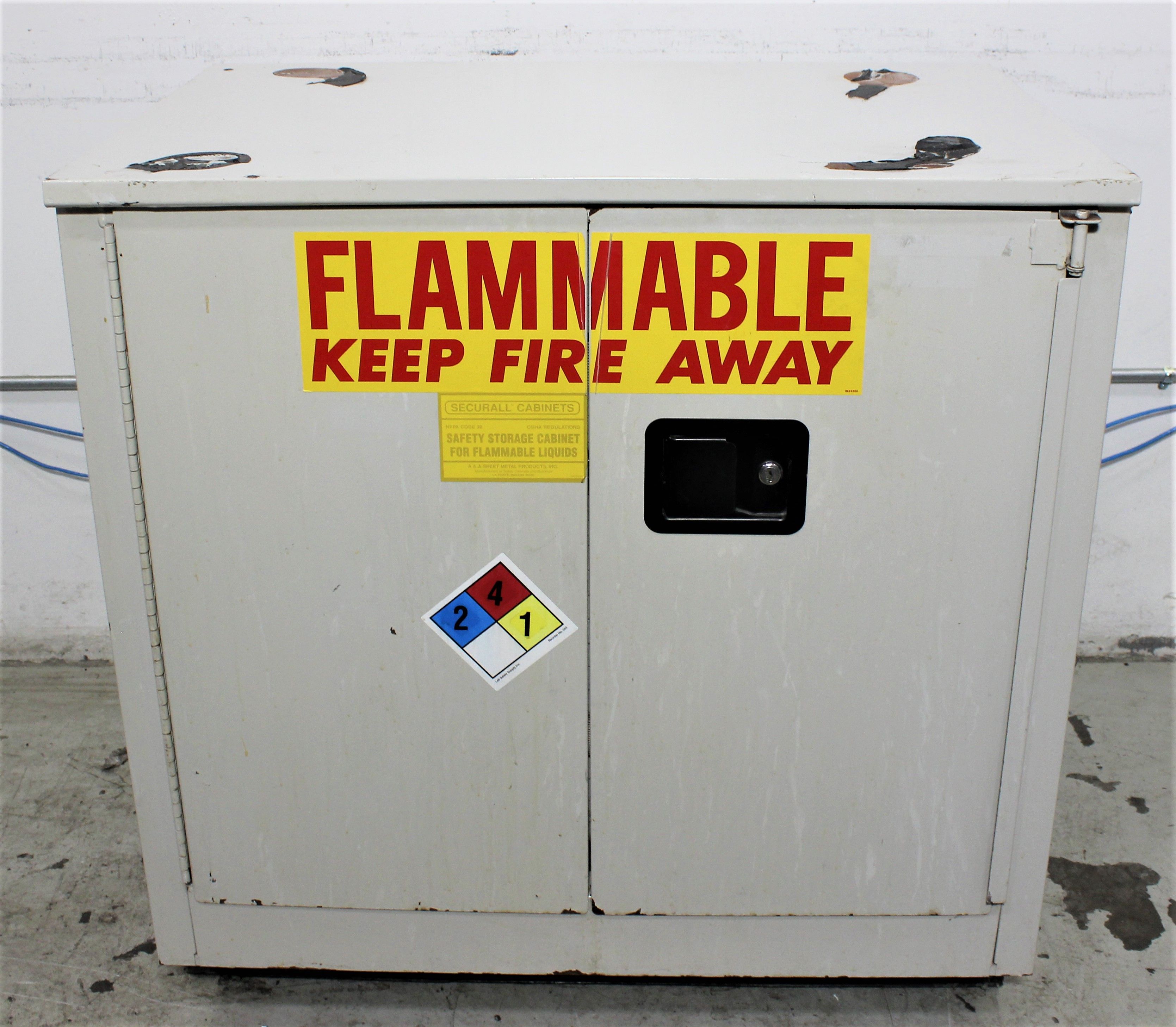 Securall A131 Flammable Storage 30 Gal Capacity Self-Latch Cabinet