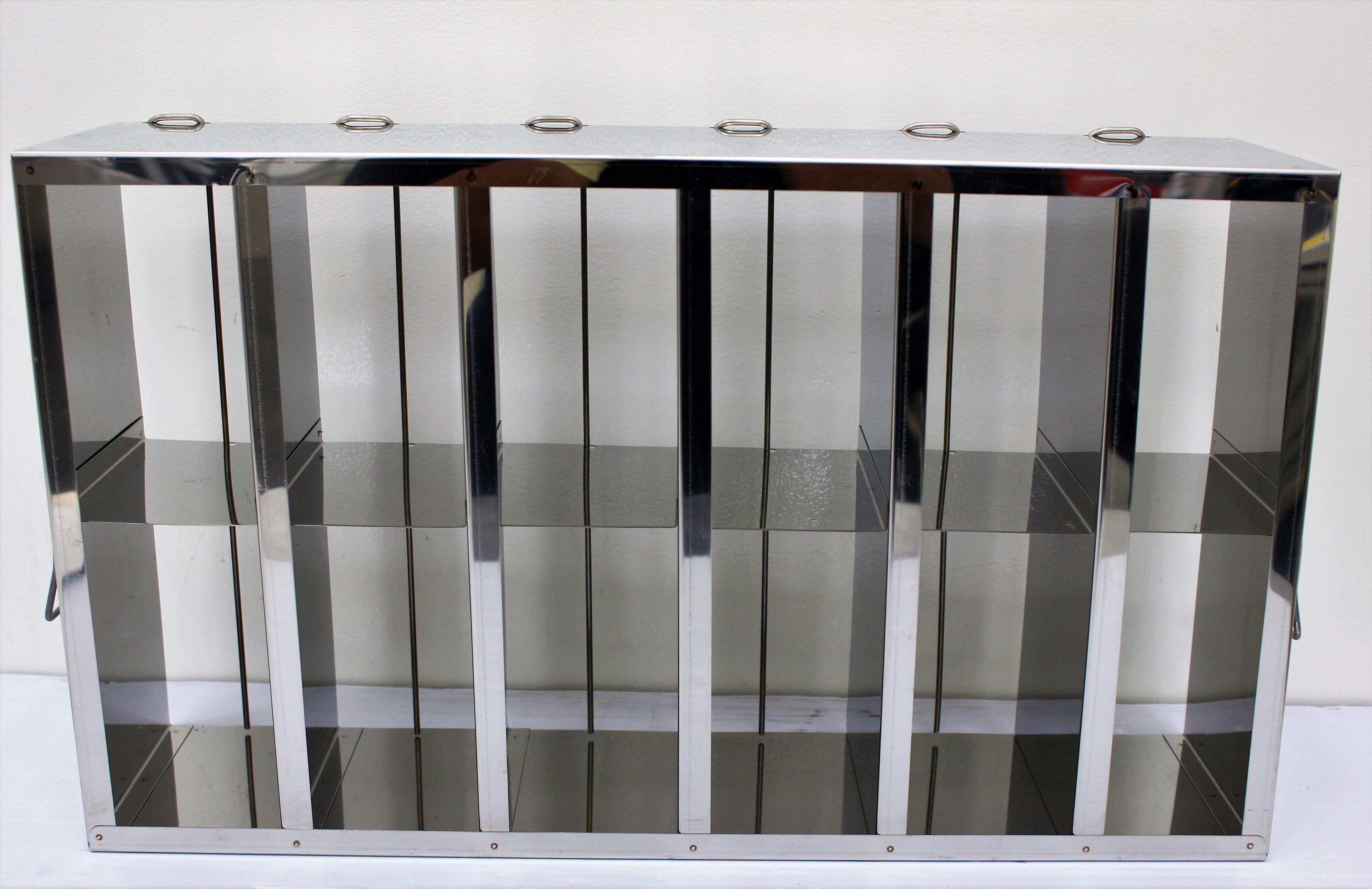 Stainless Steel Freezer Rack Upright ULT 12 Box Storage with Locking Rod