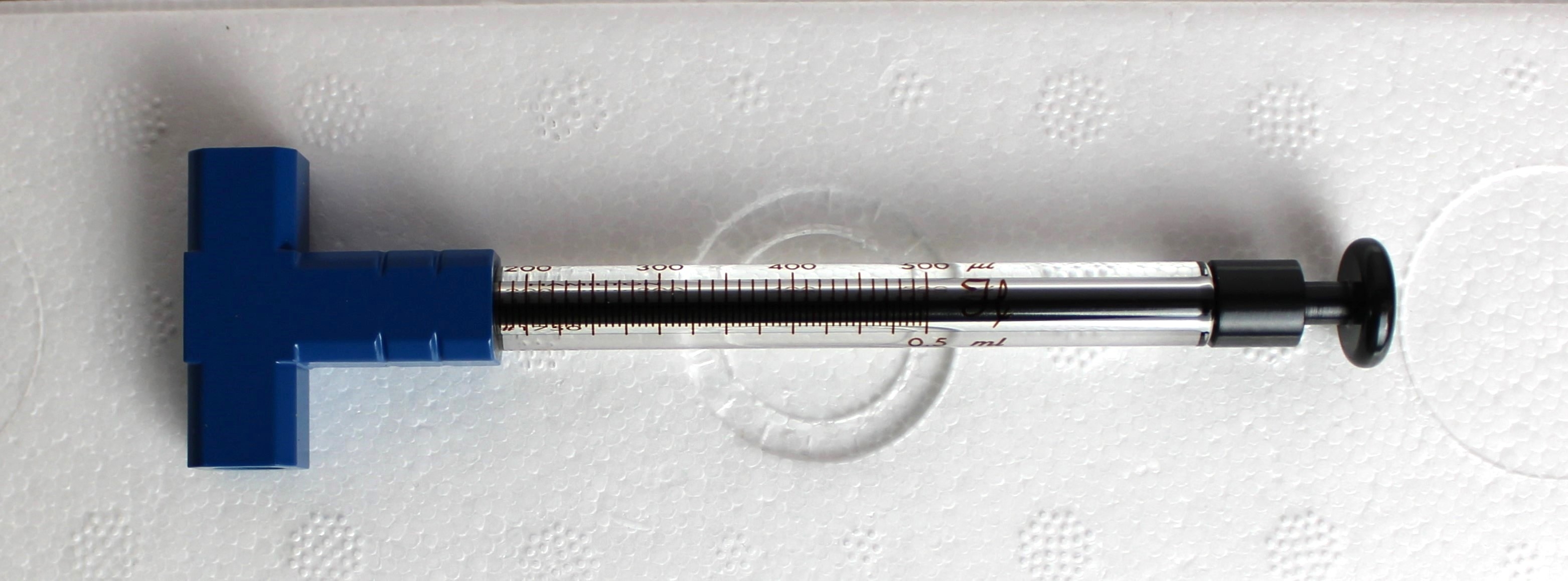 Hamilton P/N: 208828 Syringe Liquid Handling 500 uL Volume 1750 Blue Kone New