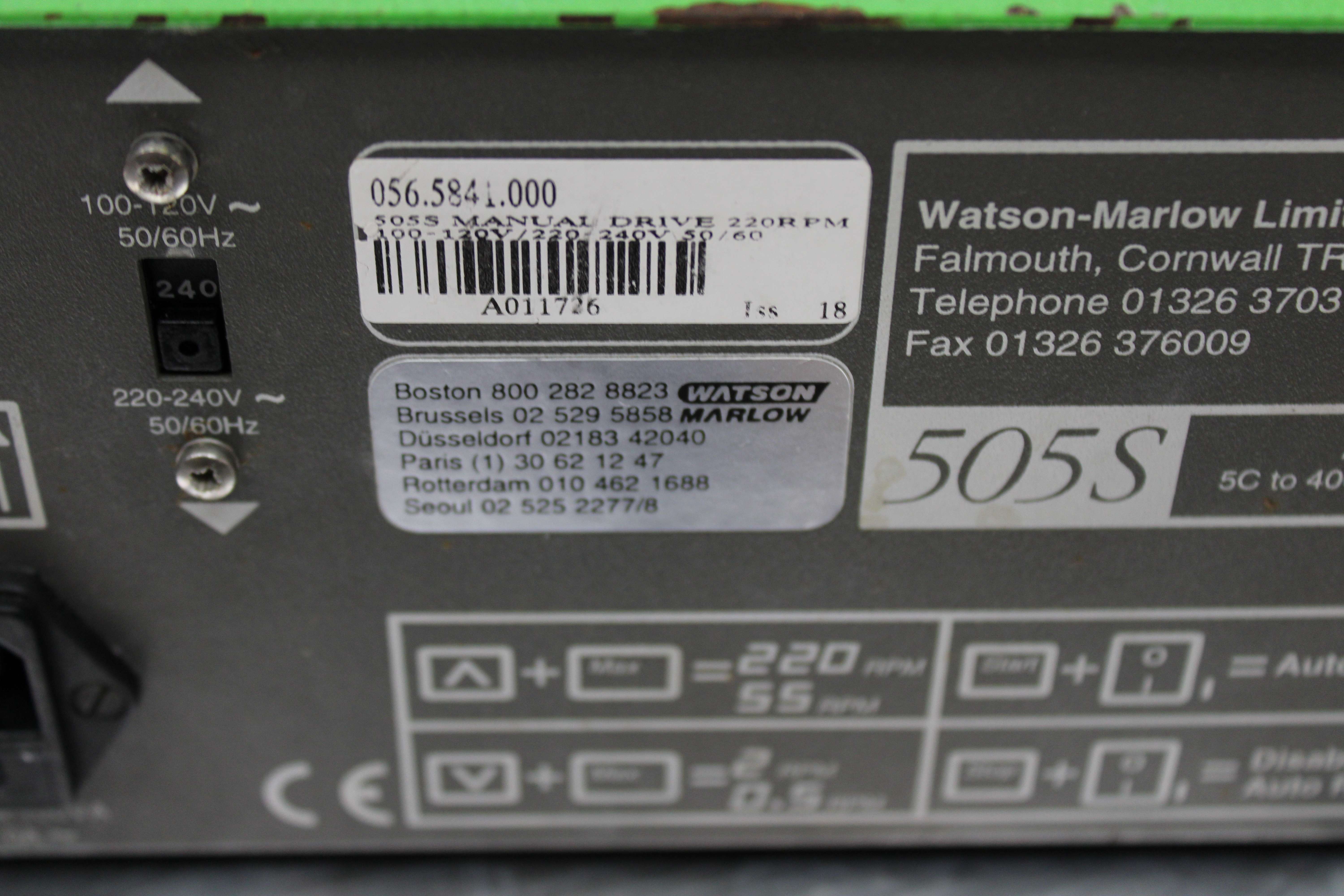 Watson 505S Peristaltic Pump Multichannel 0.6uL-42mL/min Rugged Construction