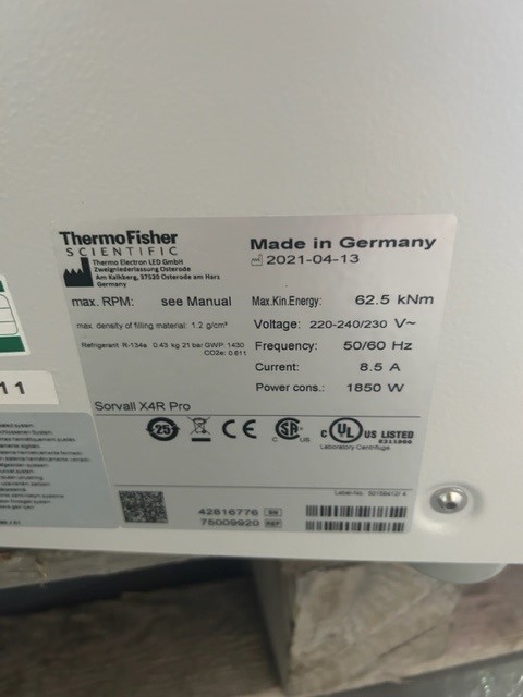 Thermo Sorvall X4R Pro Floor Centrifuge TX-1000 Rotor Good Condition