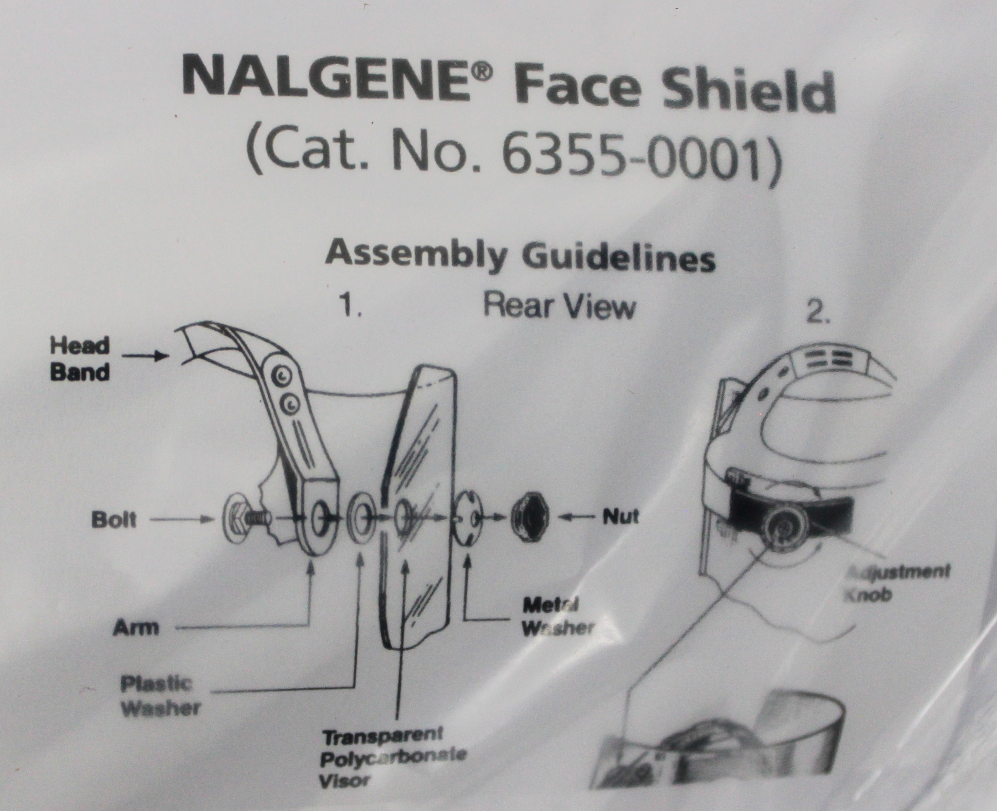 Thermo 6355-0001 Face Shield Biohazard Protection, Adjustable, UV Safety