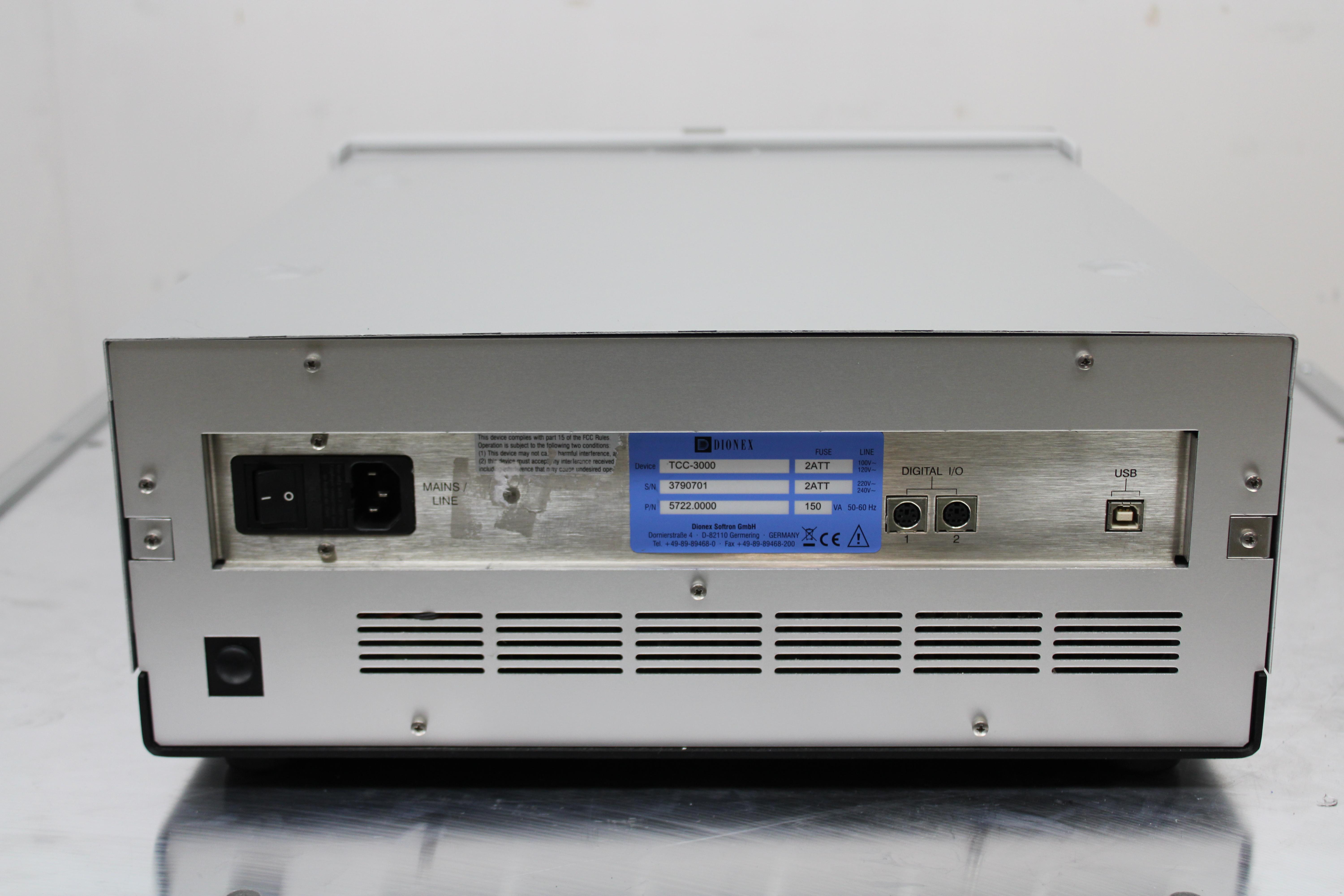 Dionex Ultimate 3000 TCC-3000 HPLC Column Compartment 5-80C Temp Range