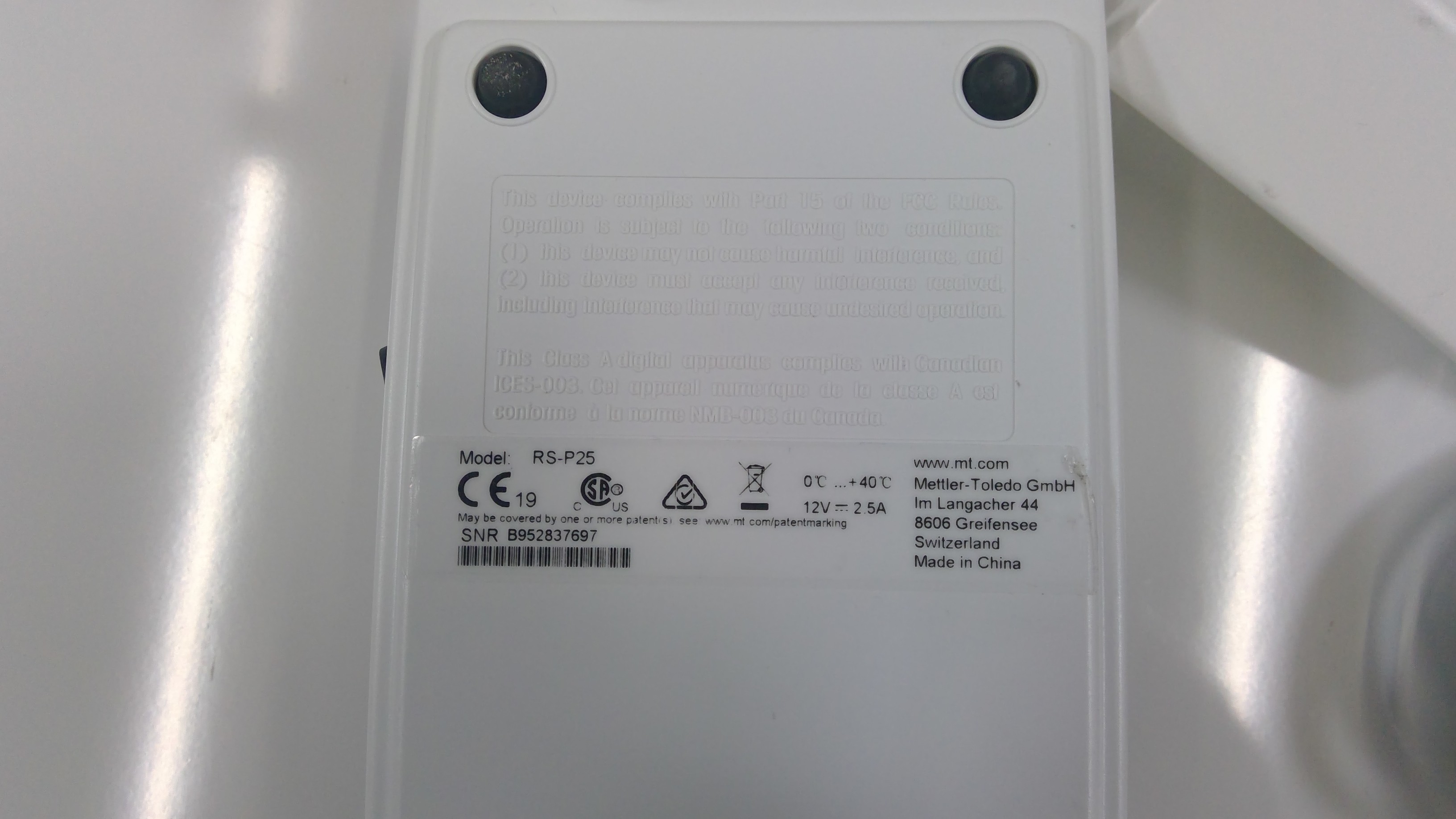 Mettler Toledo RS-P25 Label Printer Accessory For Analytical Balances Used