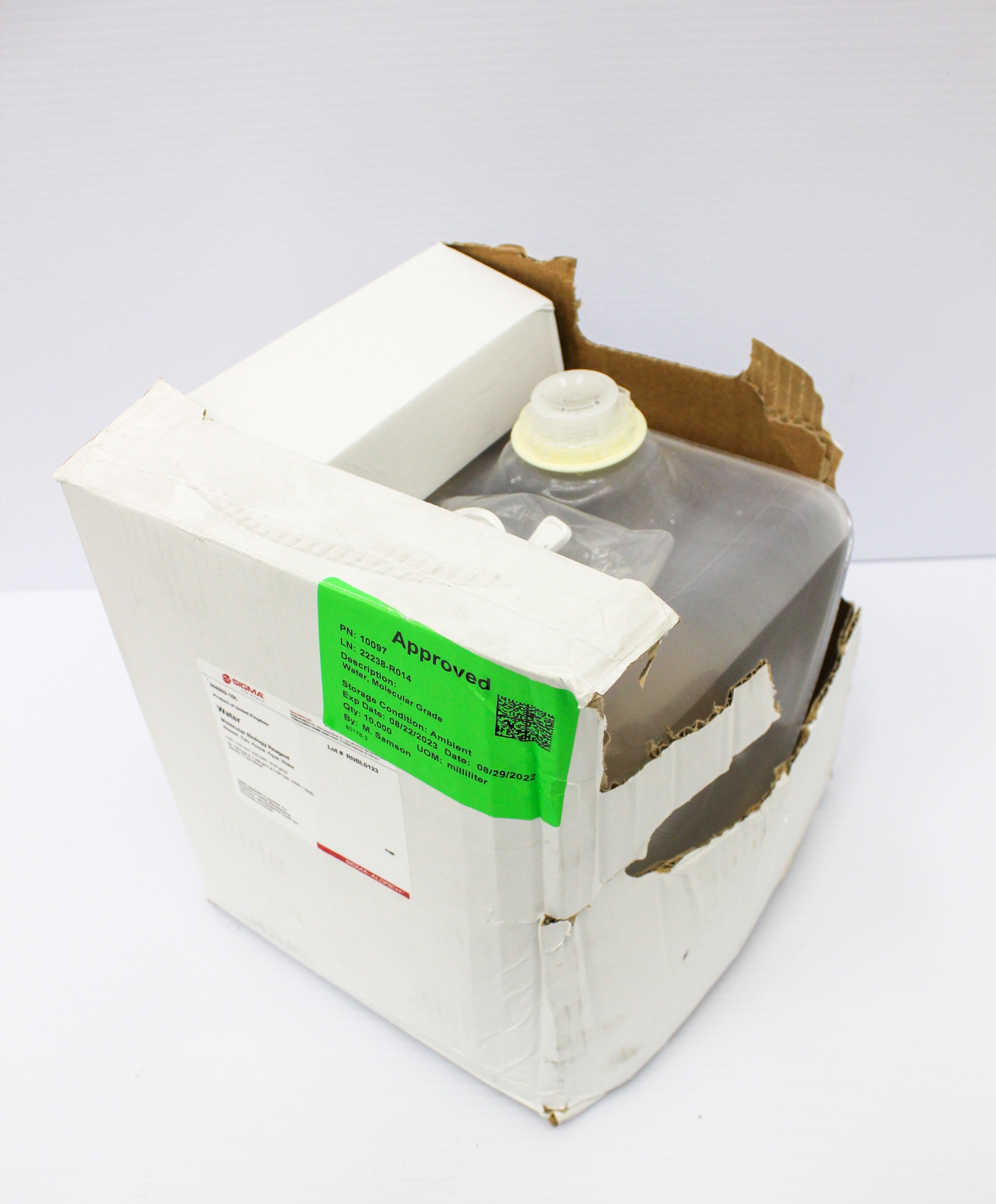 Sigma W4502-10L Sterility Water Reagent for Molecular Biology 10L