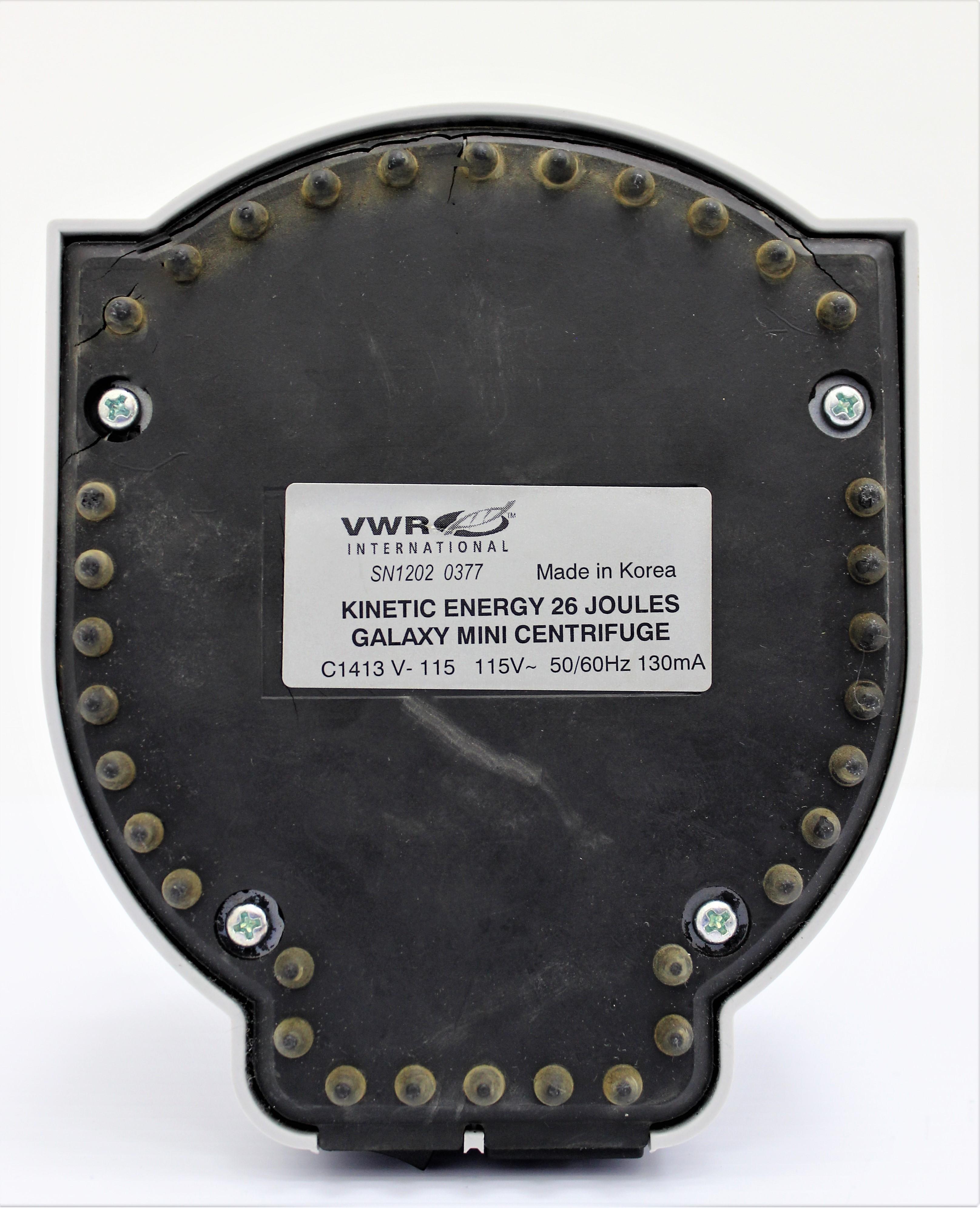 VWR Galaxy Mini Centrifuge Kinetic Energy 6000RPM ABS Polycarbonate 120V
