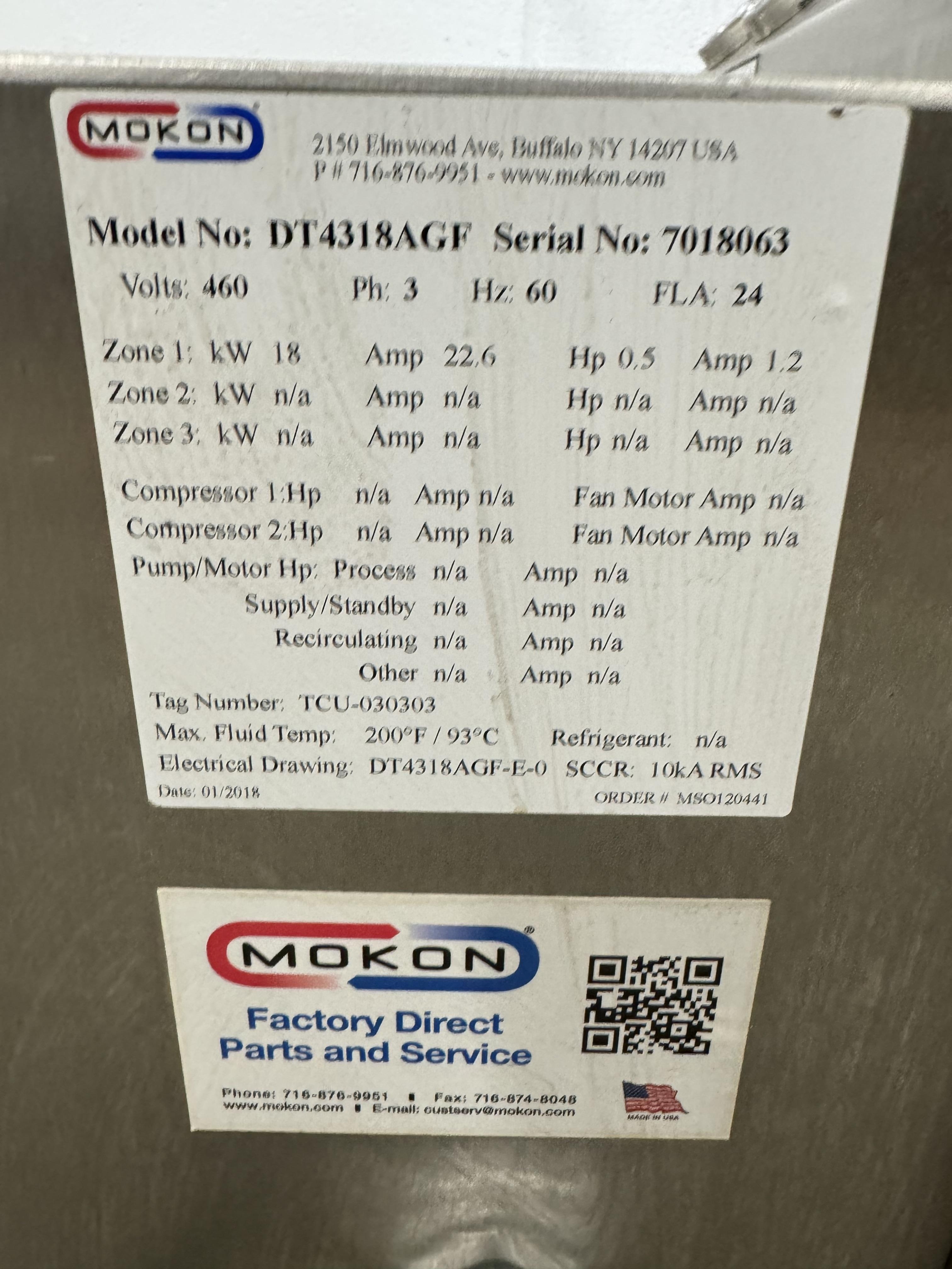 Mokon DT4318AGF Water Temperature Control System with Eth Outlet