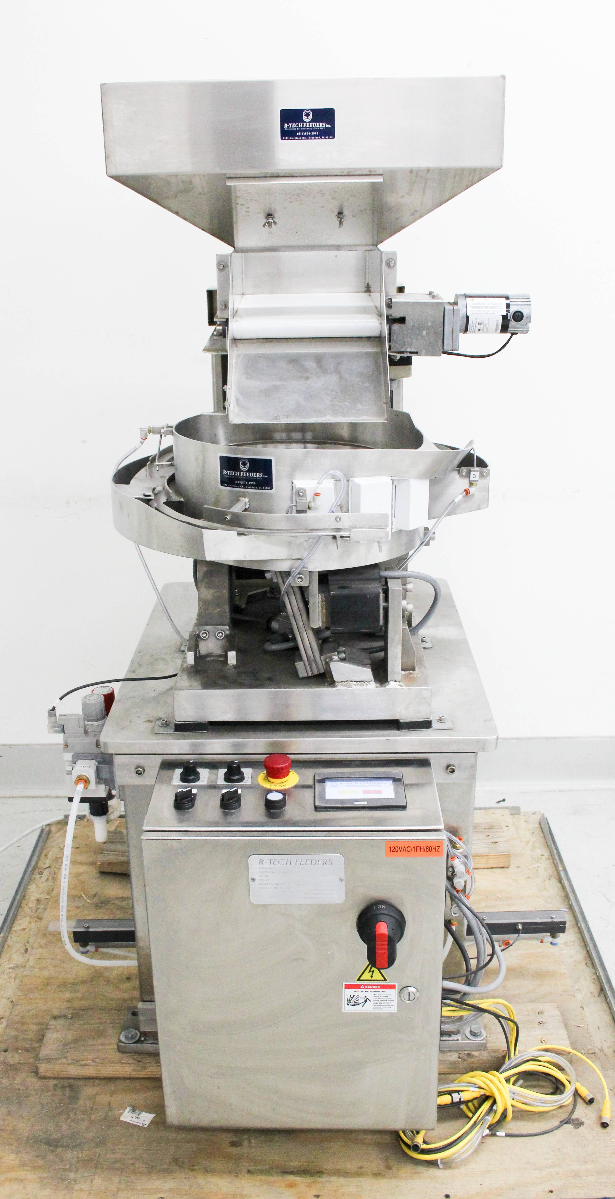 R-Tech 15-110AC-FC-B-H-CS Vibratory Bowl Feeder w Hopper 1000+ Units/Min