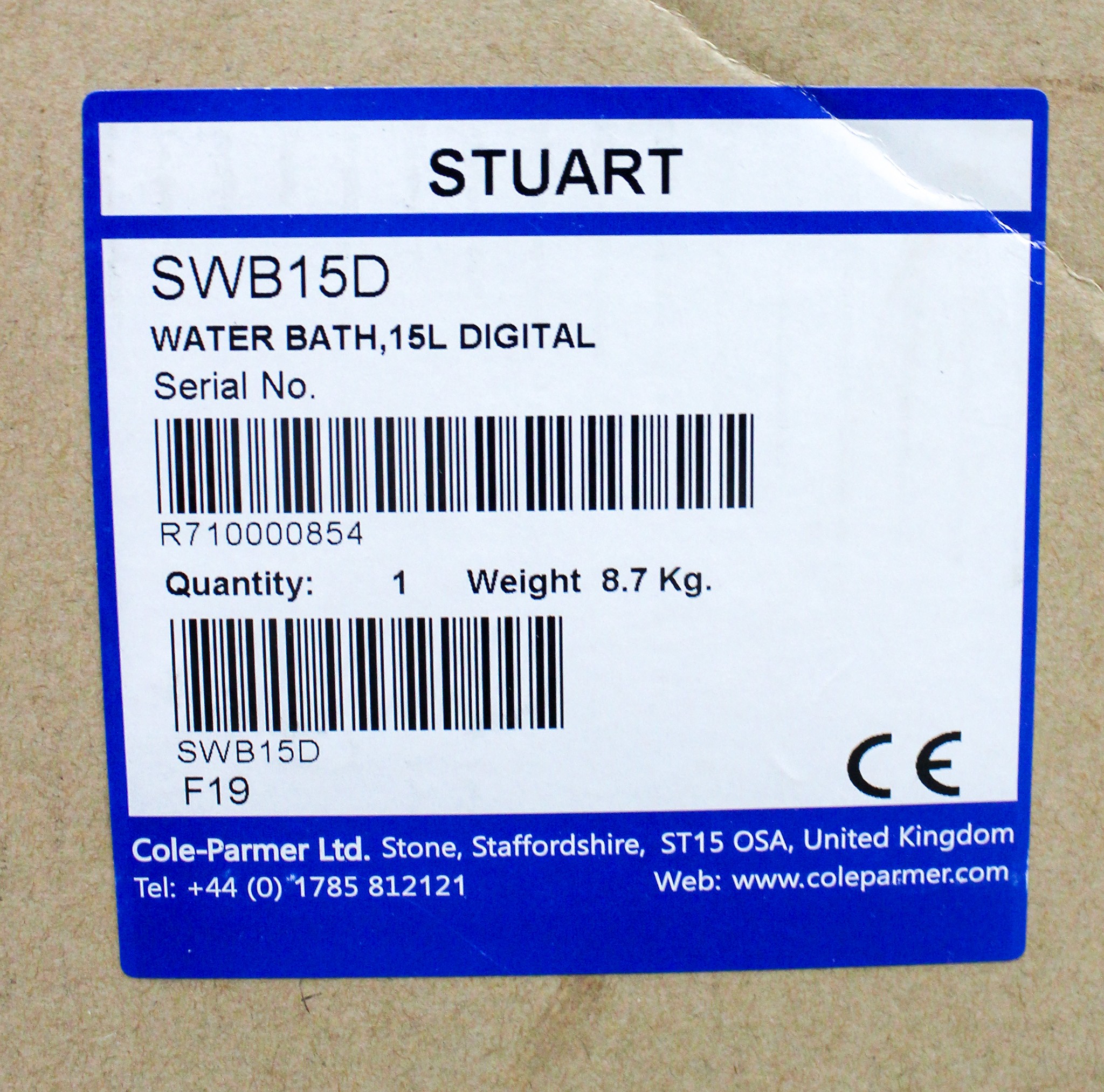 Stuart Scientific SWB15D Digital Water Bath 15L Open Bath Reservoir 230V