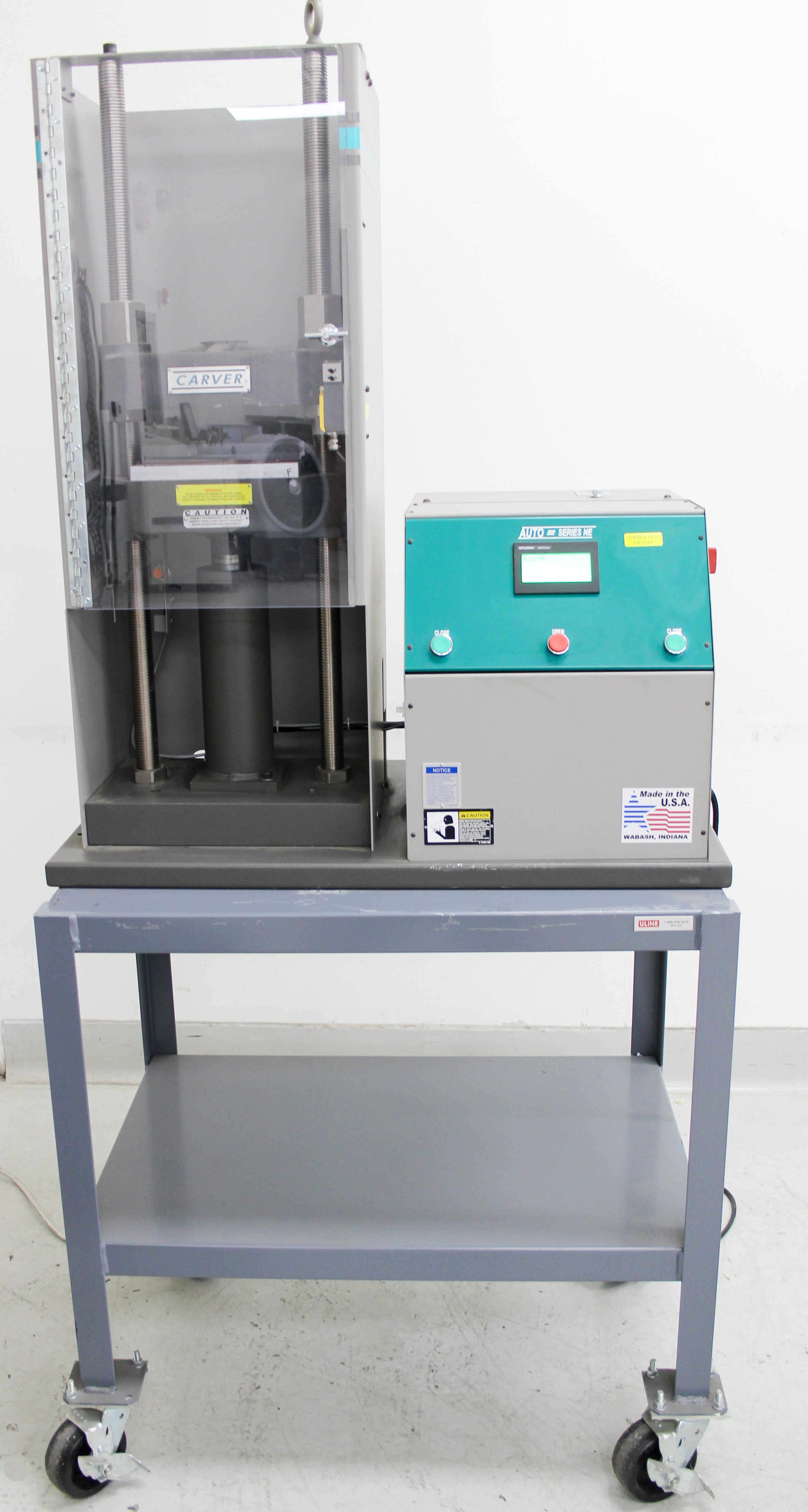 Carver 3890 Hydraulic Lab Press 15 Ton Auto Series Plus Used