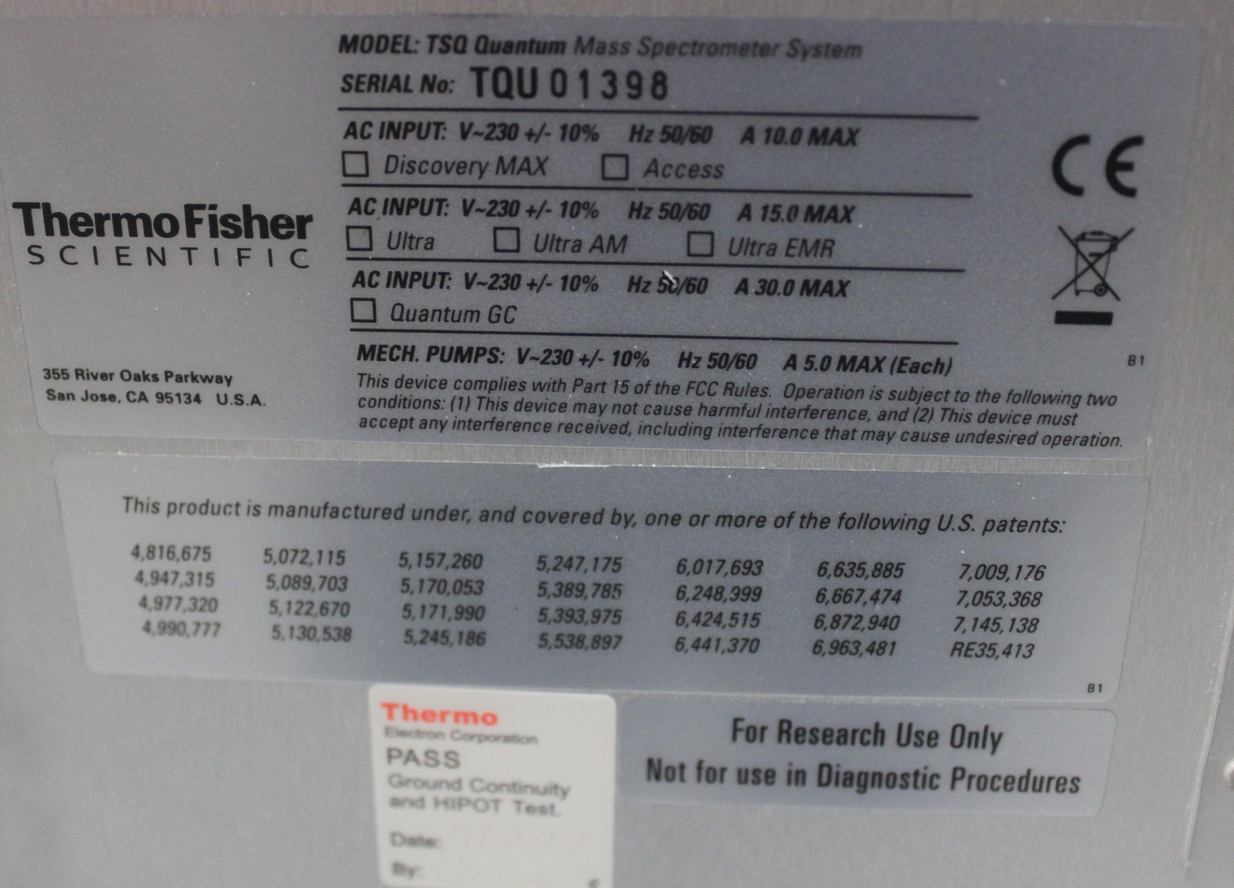Thermo TSQ Quantum Ultra Mass Spectrometer High Sensitivity Accuracy System