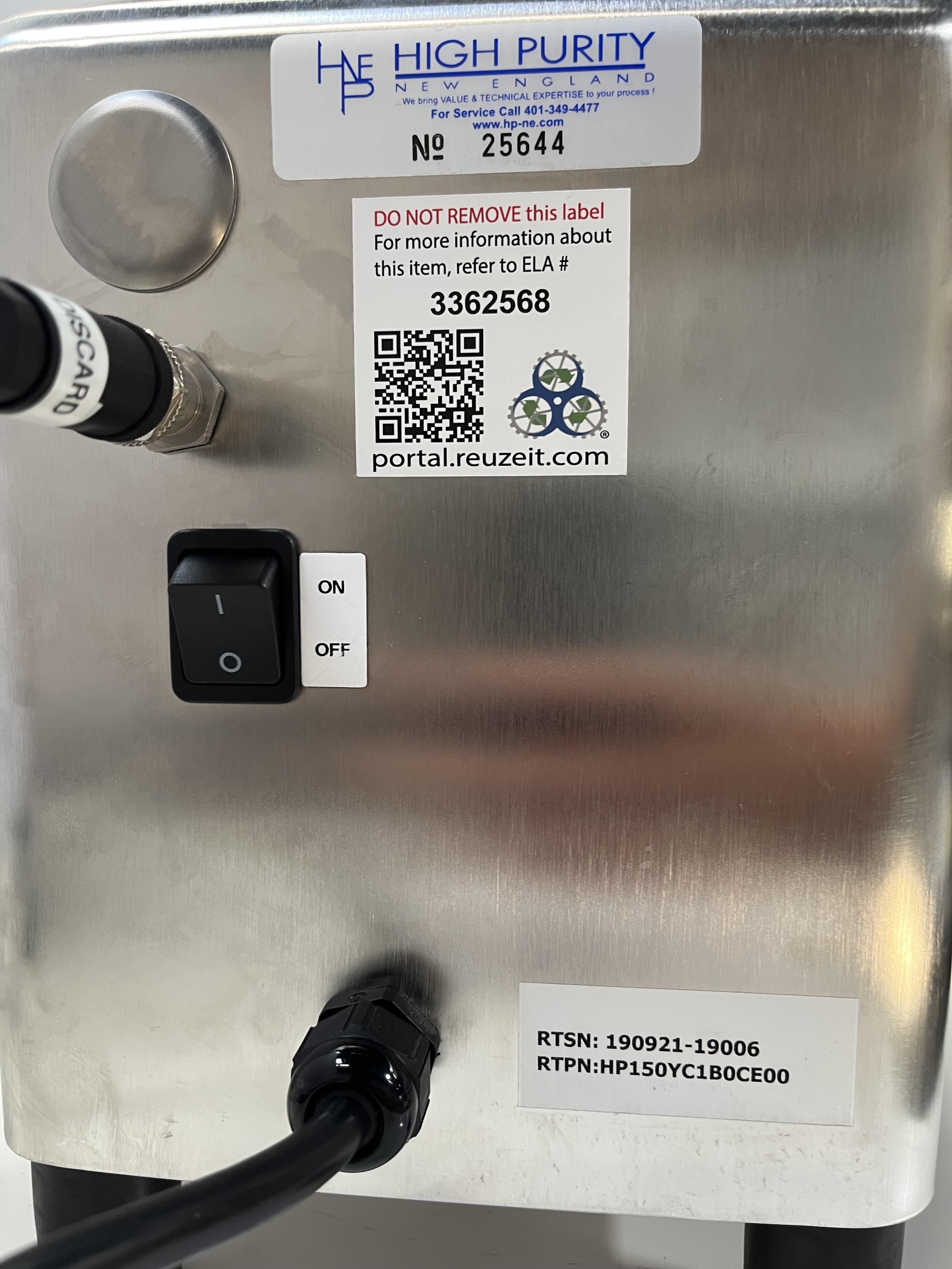 High Purity Fluid System HP150YC1B0CE00 Very Good Condition Without Computer