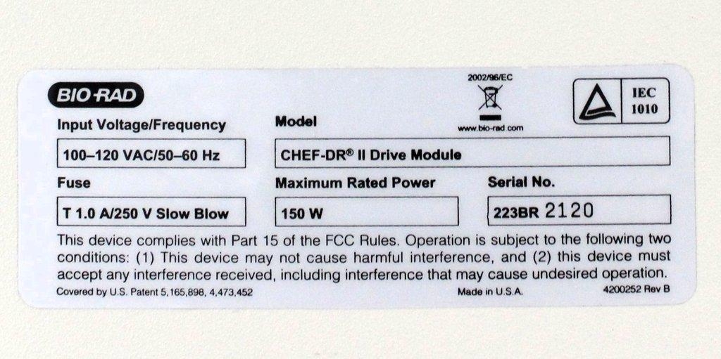 BIO-RAD CHEF-DR 2 Electrophoresis System Good DNA Fragment Analysis