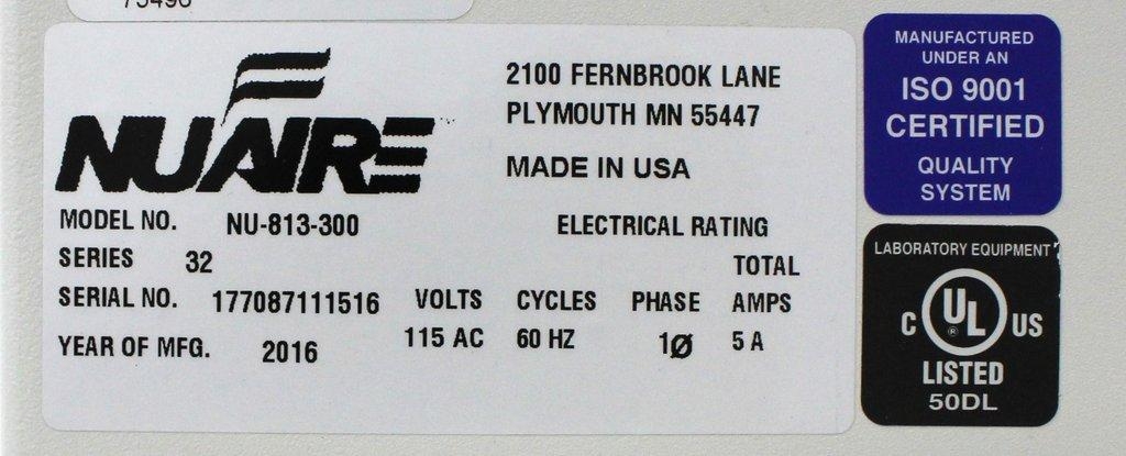 NuAire NU-813 Biosafety Cabinet Ventilated Enclosure HEPA Filtered Airflow