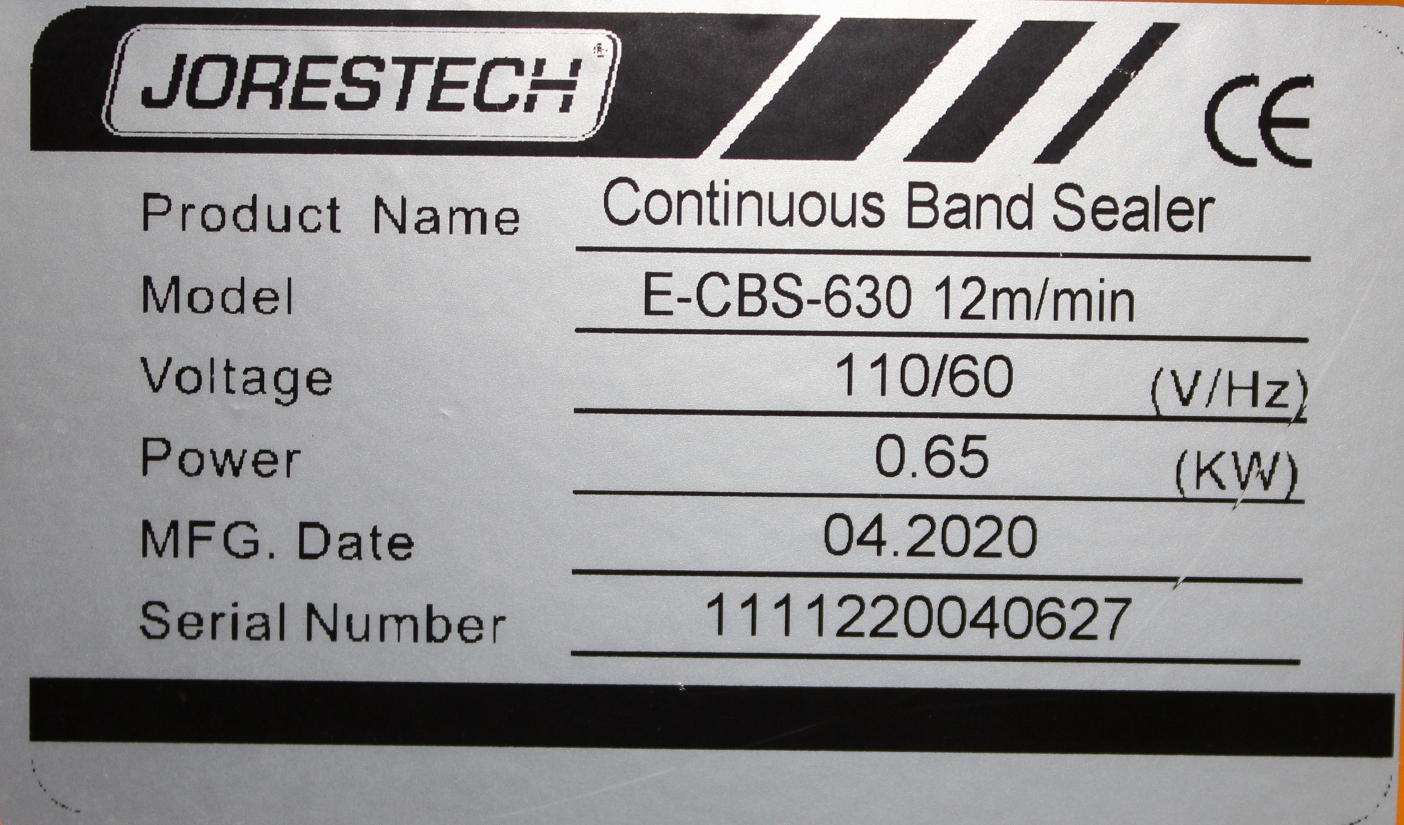 JORESTECH E-CBS-630 Continuous Band Sealer with Digital Temperature Control