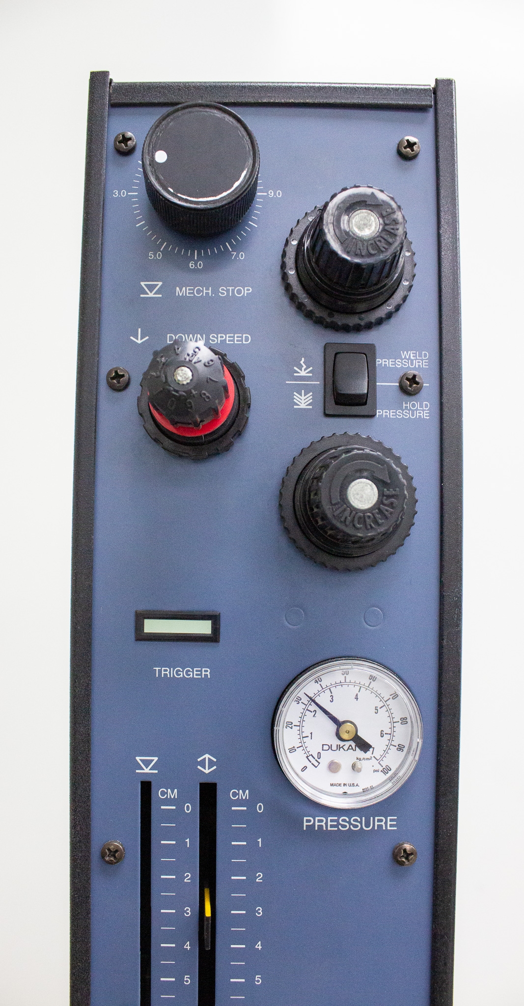 Dukane 340 Press Thruster Ultrasonic Welder Precision Dual Pressure System