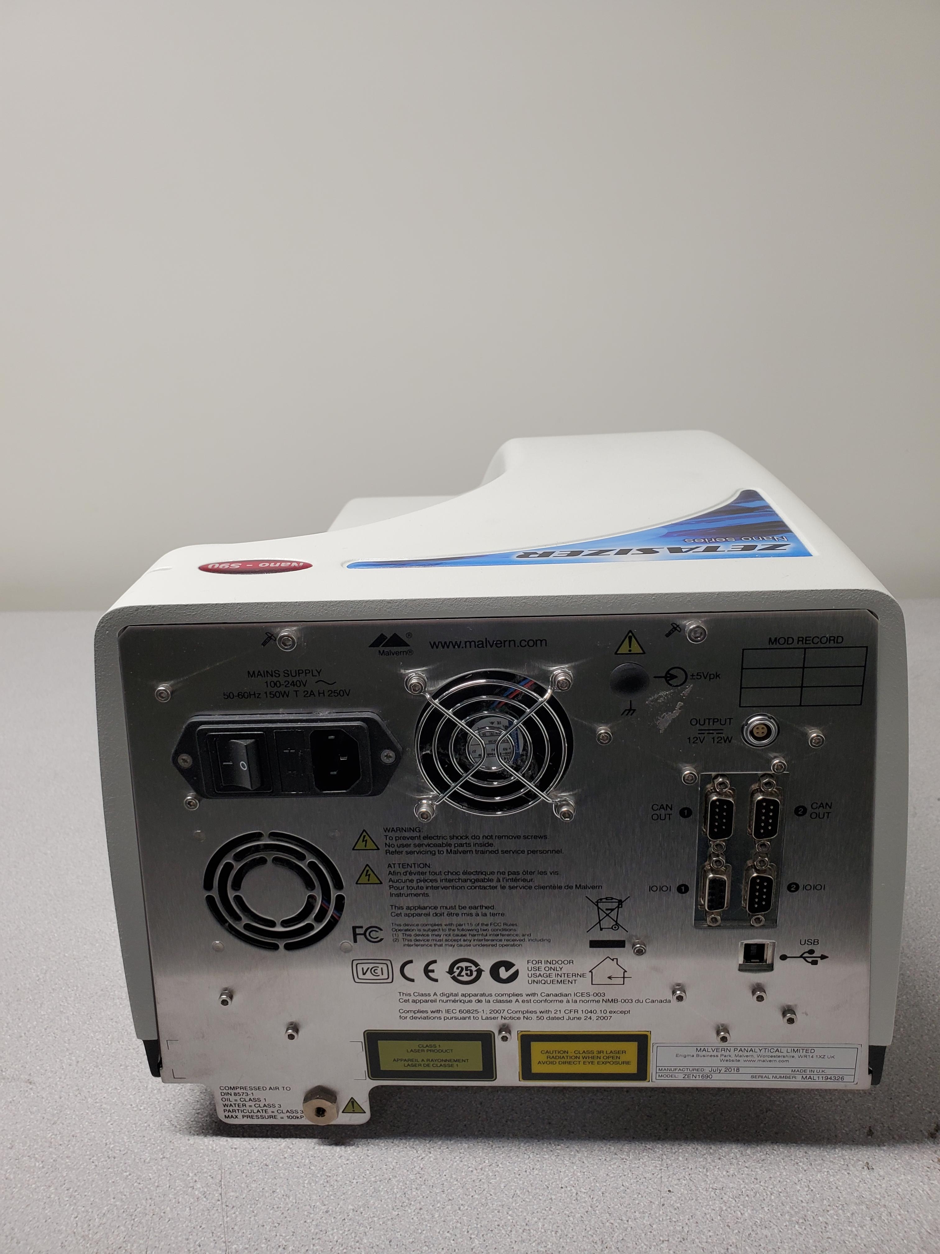 Malvern ZEN 1690 Size Analyzer 0.3nm-5micron 21CFR 90 Degree Scattering