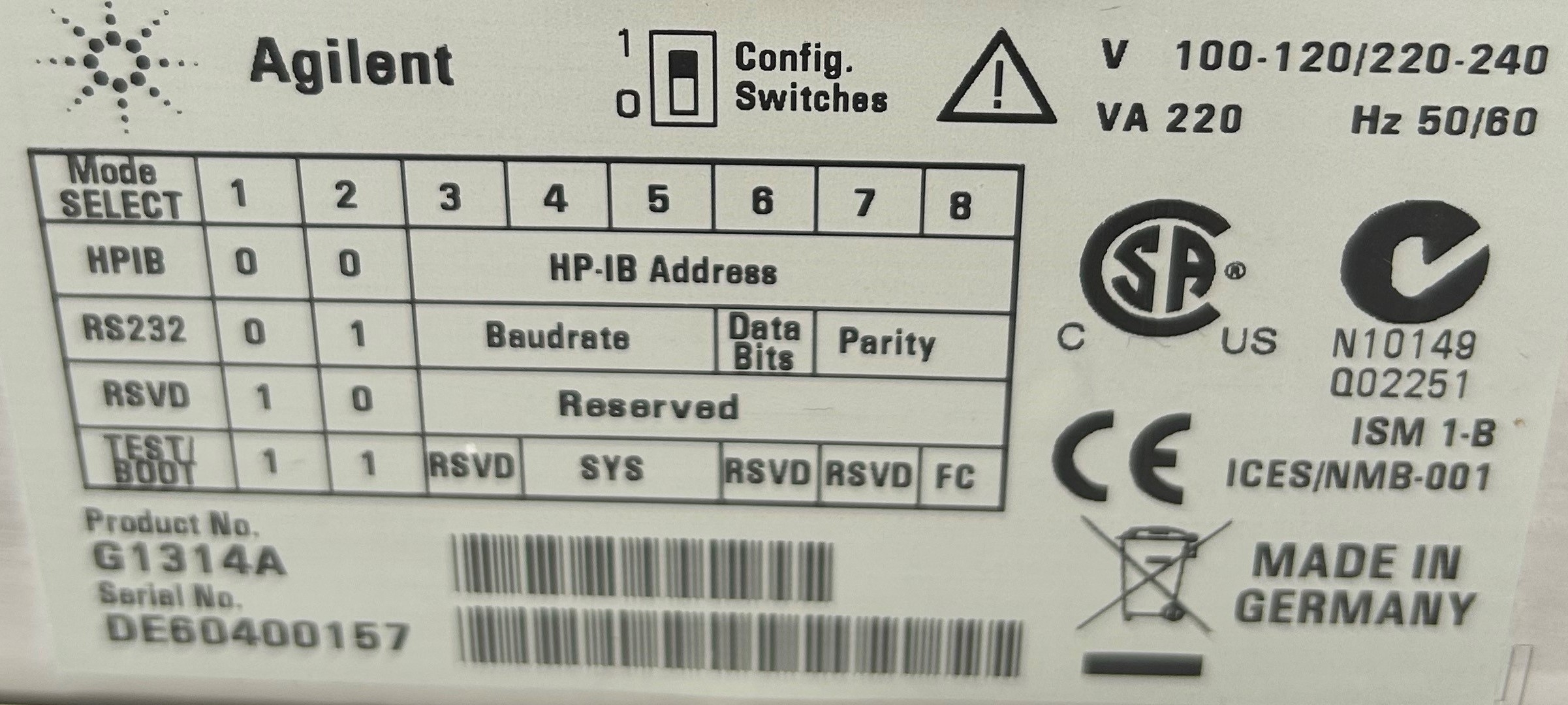 Agilent G1330B HPLC Fraction Collector Peltier Heat Exchanger Temp Control