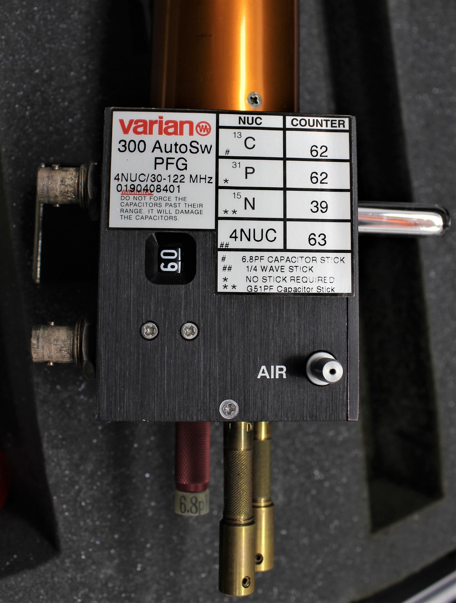 Varian 300 NMR Probe Analytical Accessory Auto Switchable Used USA