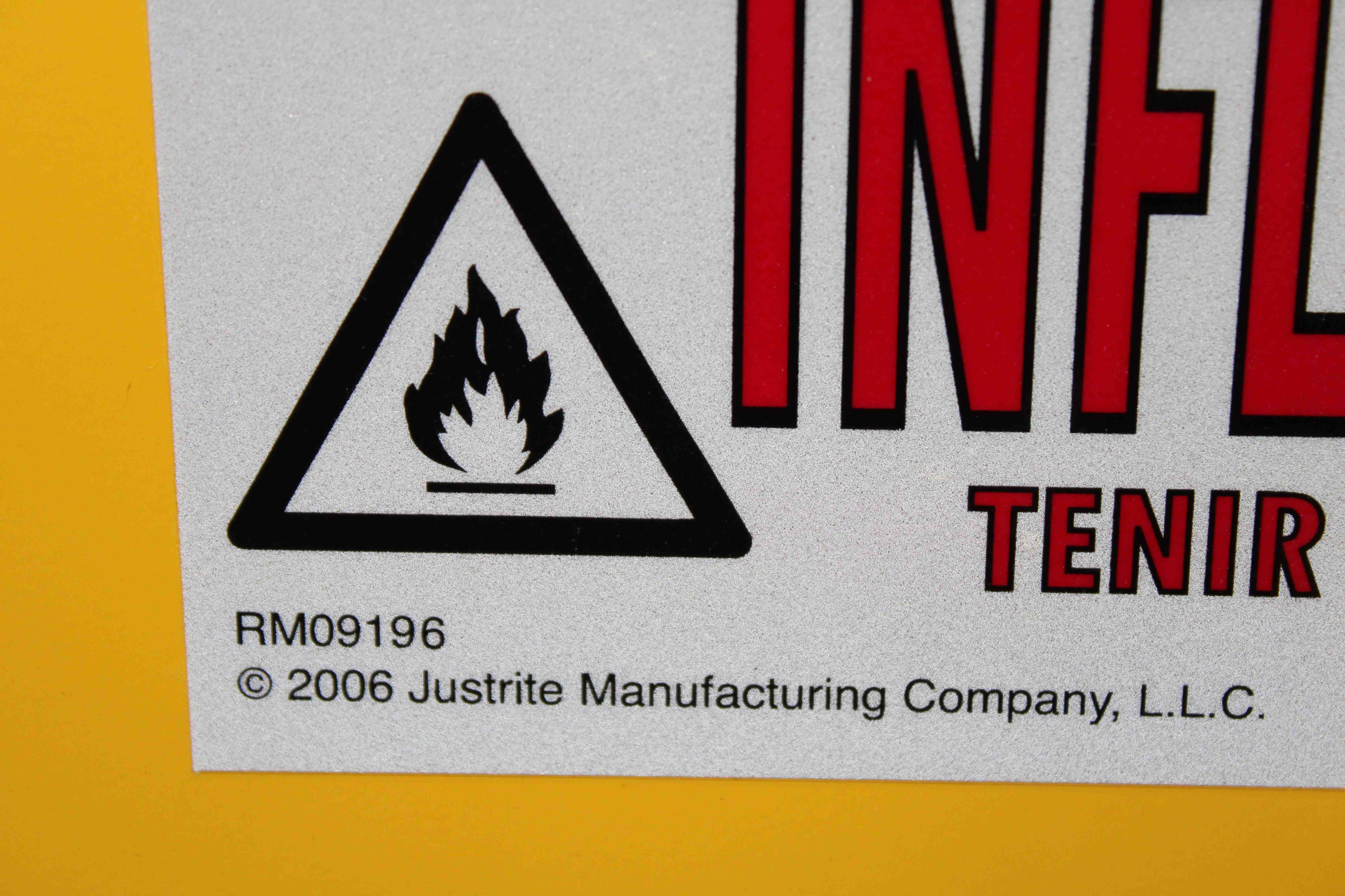 Justrite 896000 Flammable Cabinet 60 Gallon Fire-Resistant Dual Door Unit