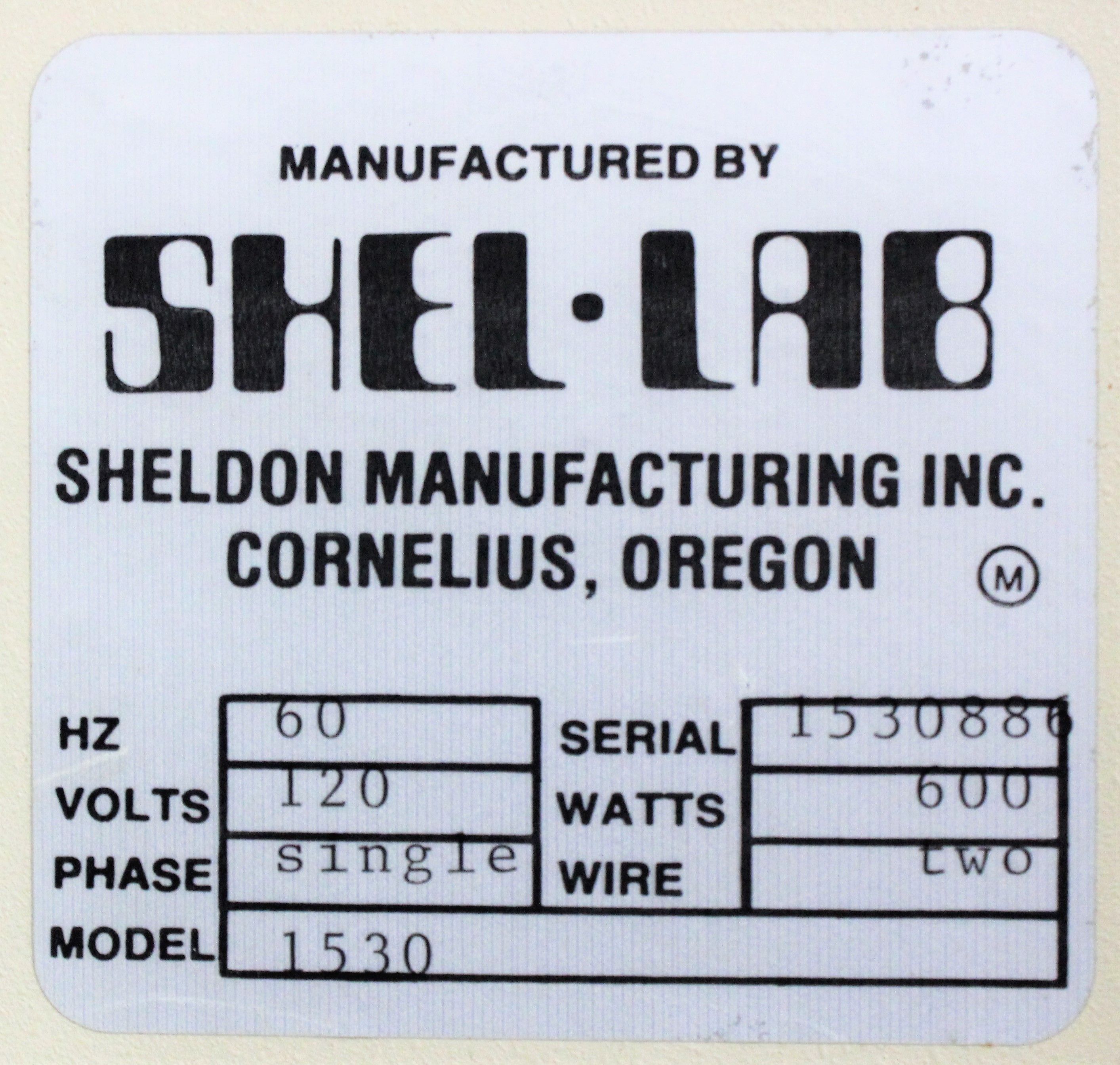 VWR 1530 Incubator Incubator Consolidated Temp Control Temps 5C to 70C Used