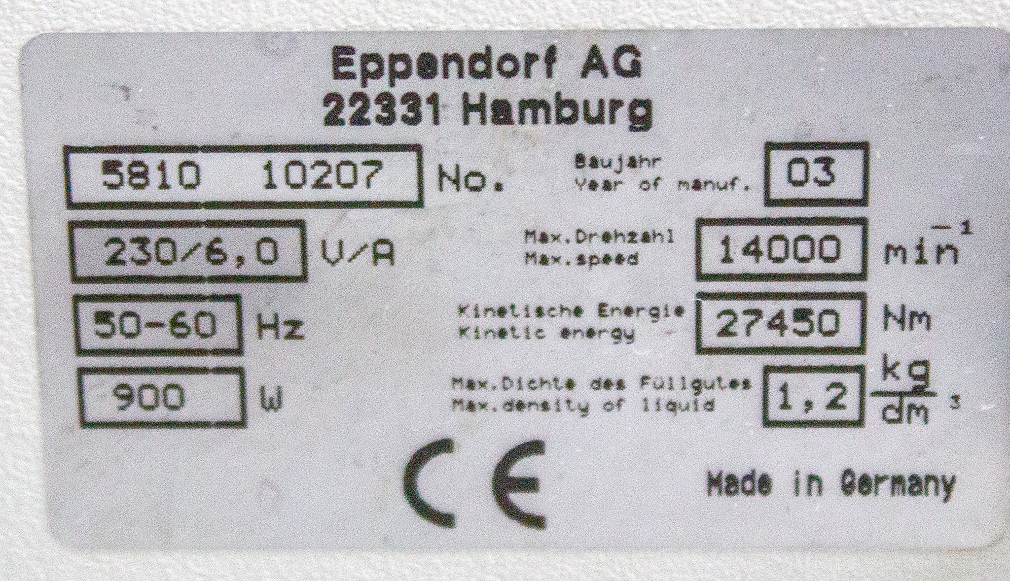 Eppendorf 5810 Benchtop Centrifuge Medium-High Throughput 14000 RPM Used