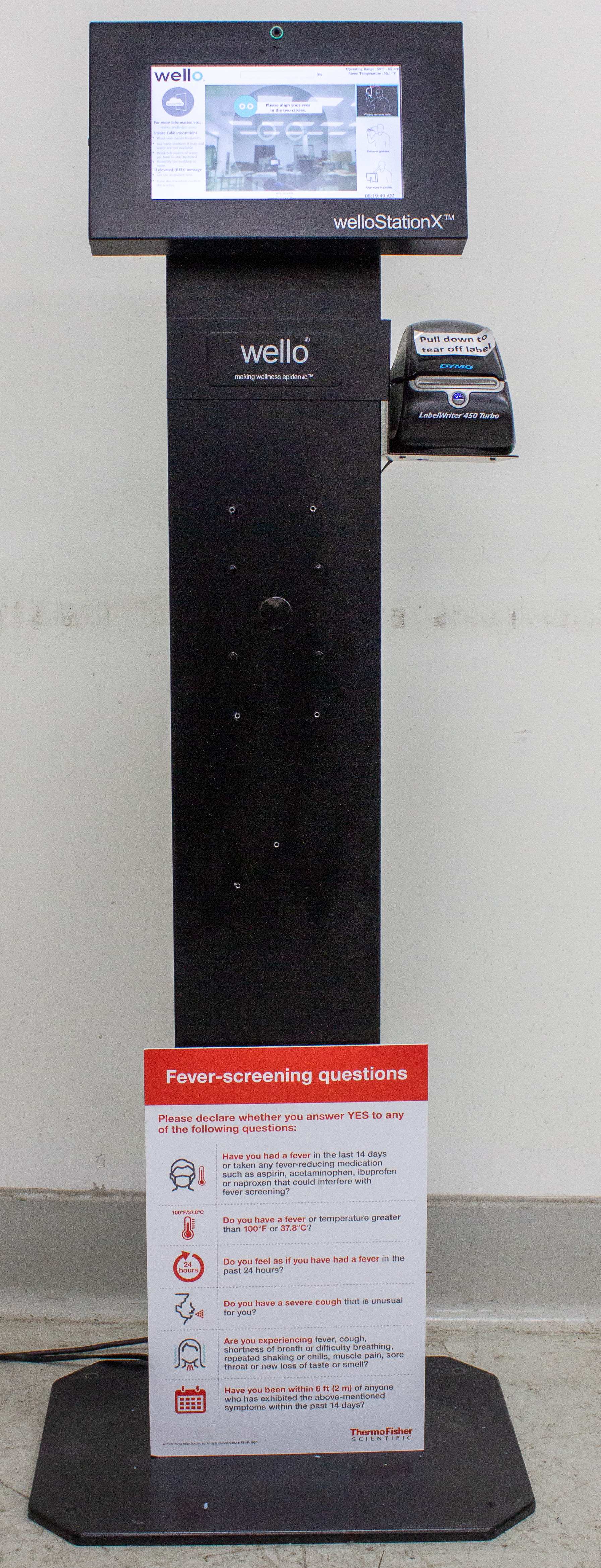 Wello WelloStationX Clinical Non-Contact Thermometer Kiosk Temperature Screening