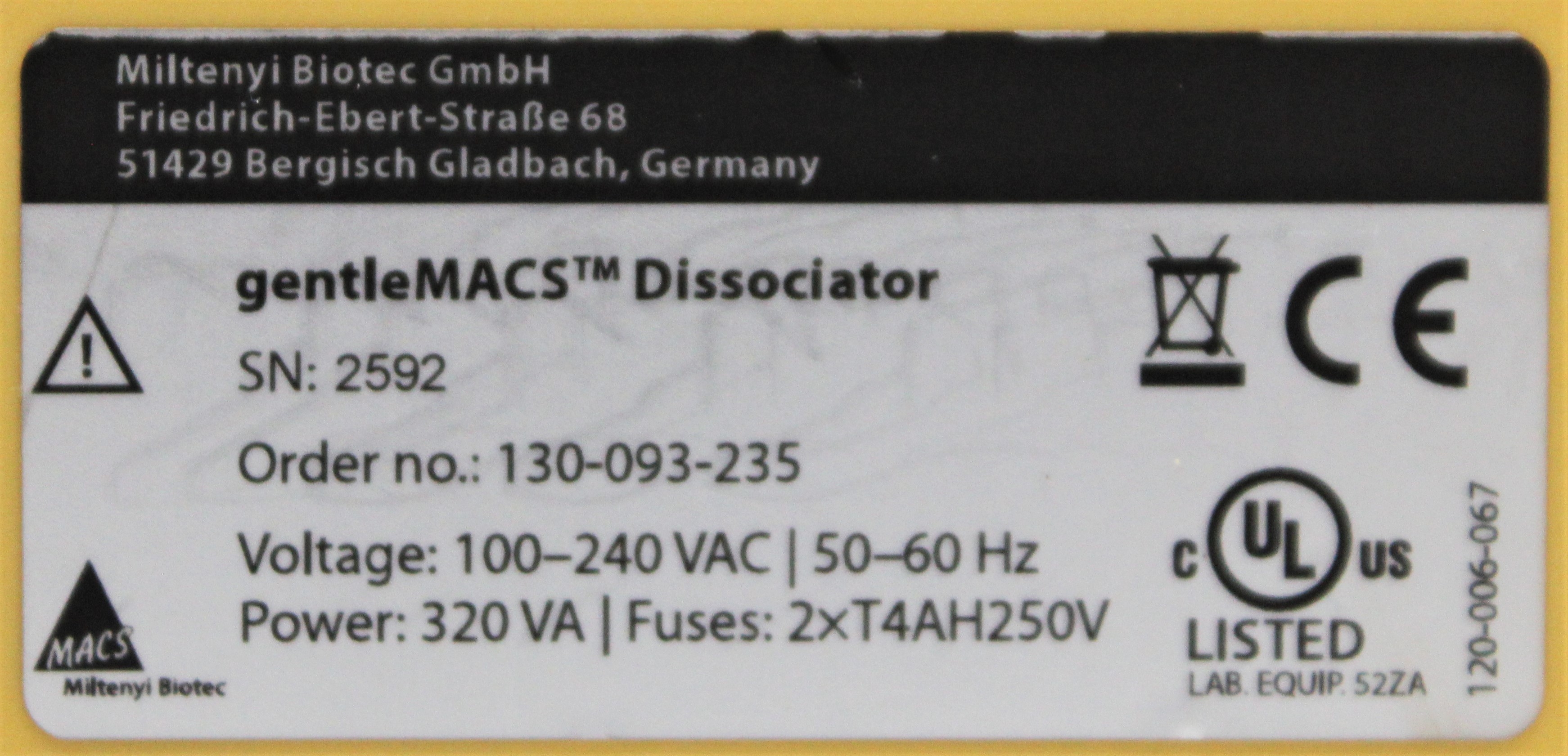 Macs GentleMACS Dissociator Tissue Homogenizer Single/Parallel Sample Bio