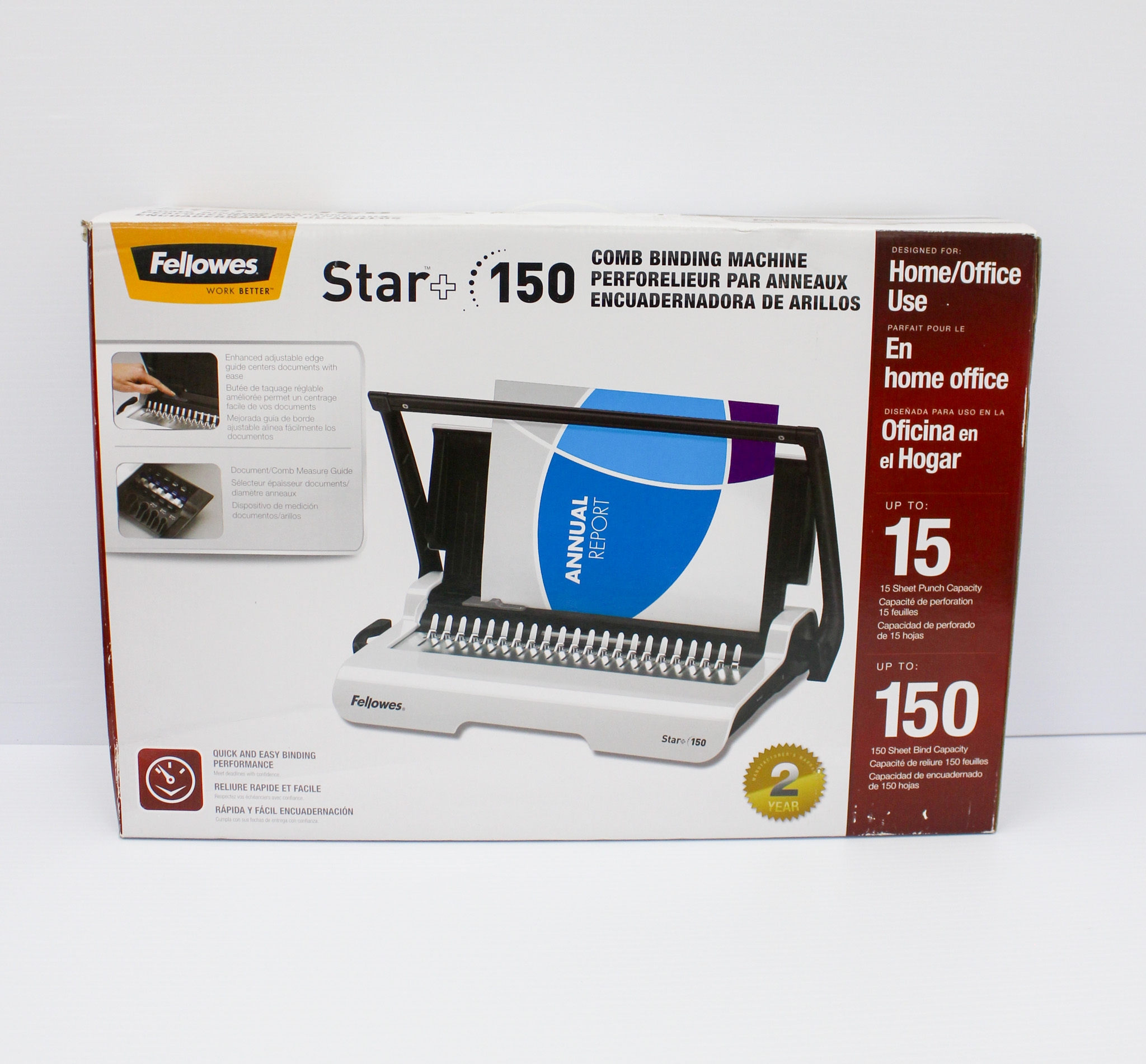 Fellowes Star 150 Manual Binding Machine Comb Binding Finishes up to 150 Sheets