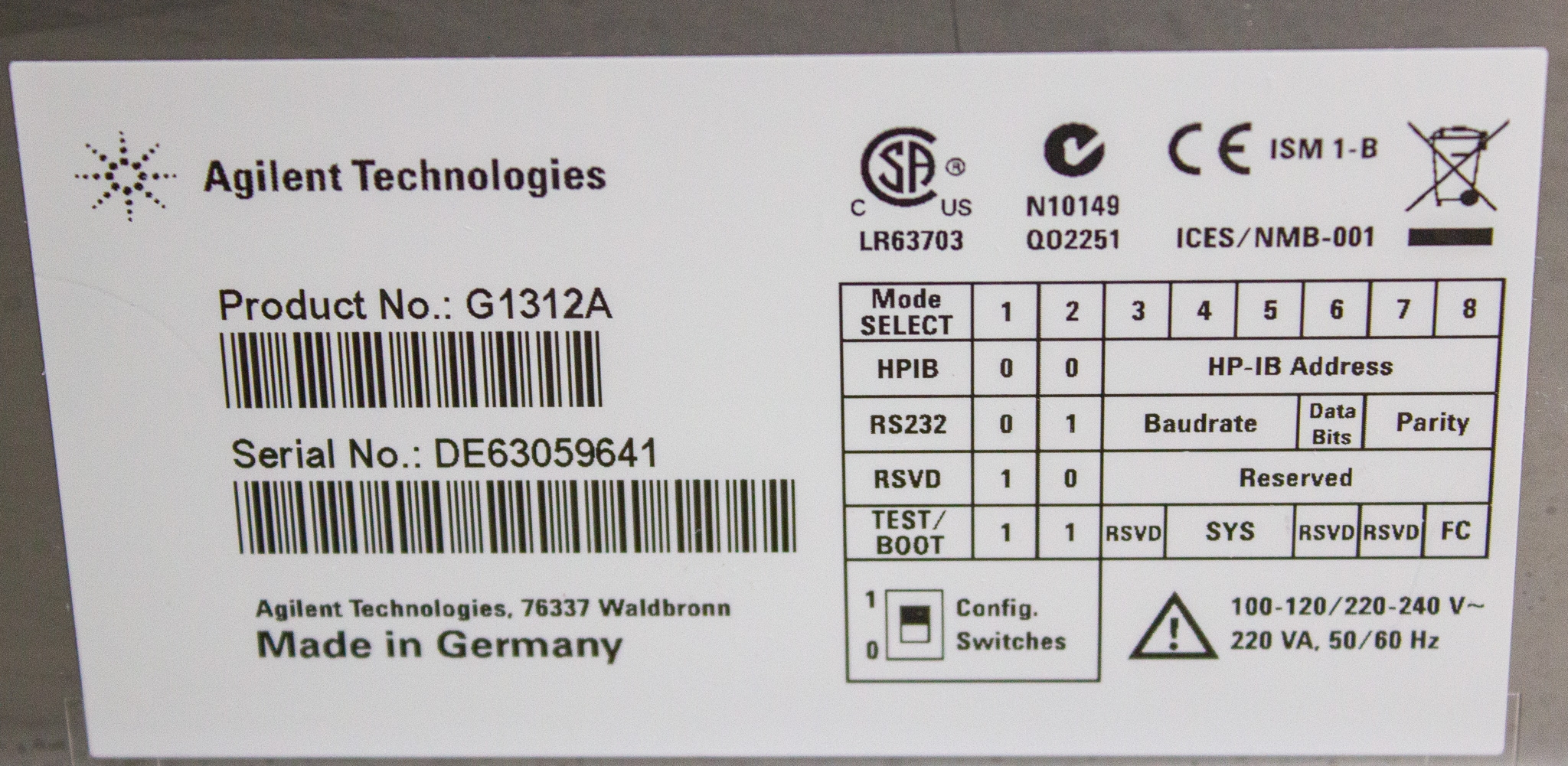 Agilent G1312A Binary Pump High-Pressure Mixing 0-400 Bar Range USA