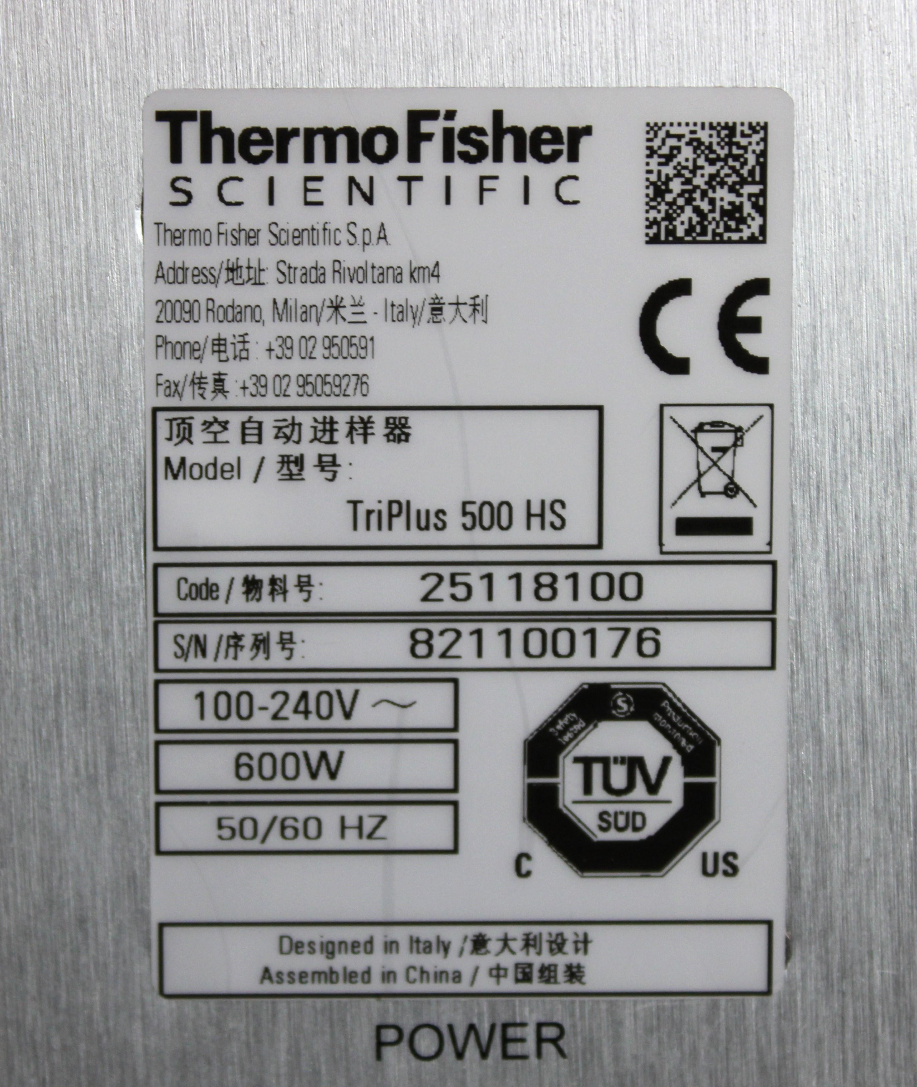 Thermo TriPlus 500 HS Autosampler for GC Analysis 240V 50/60Hz Used