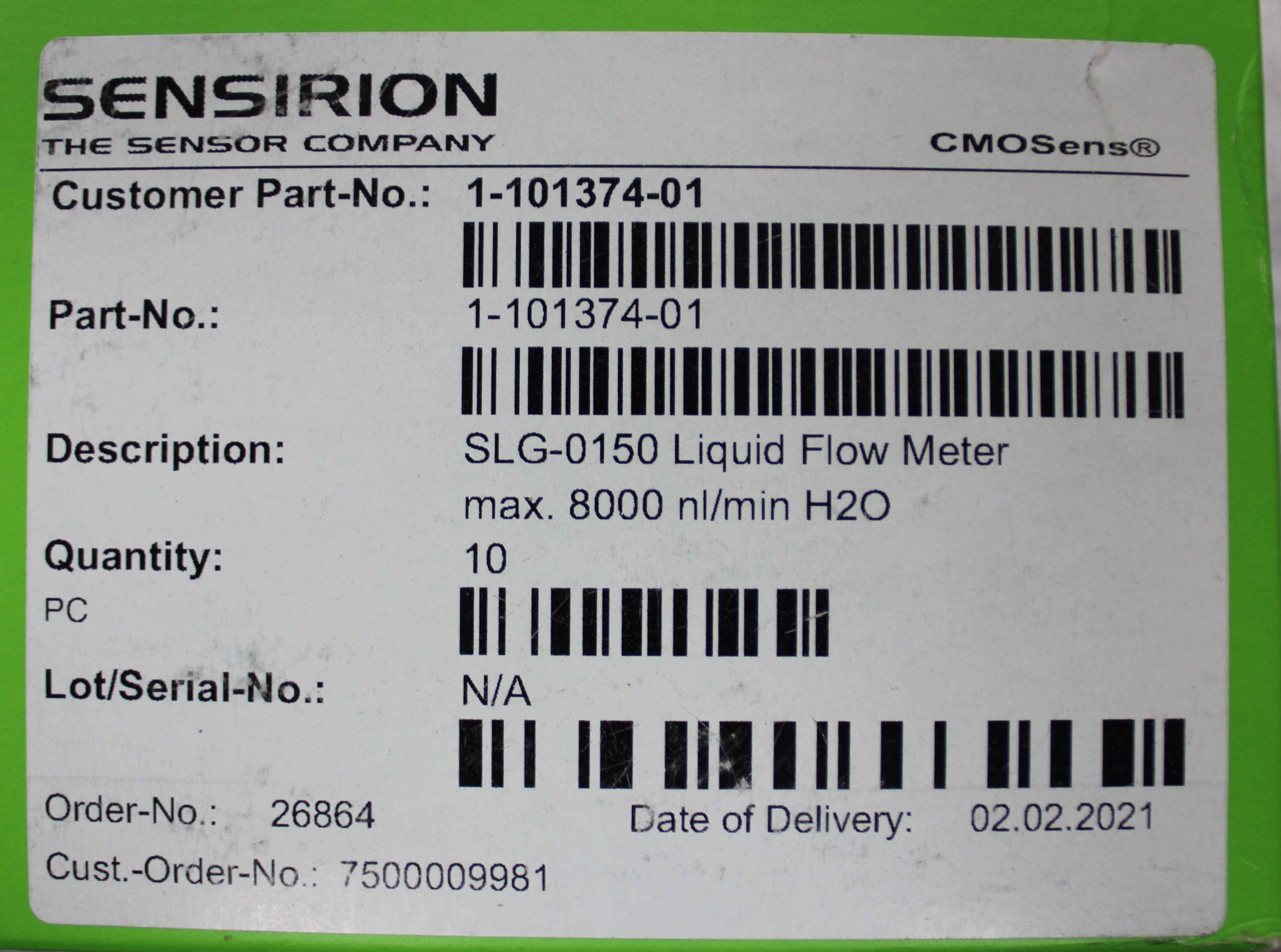 Sensirion SLG-0150 Dynamic Liquid Flow Monitor 2021 8 l/min CMOSens Tech