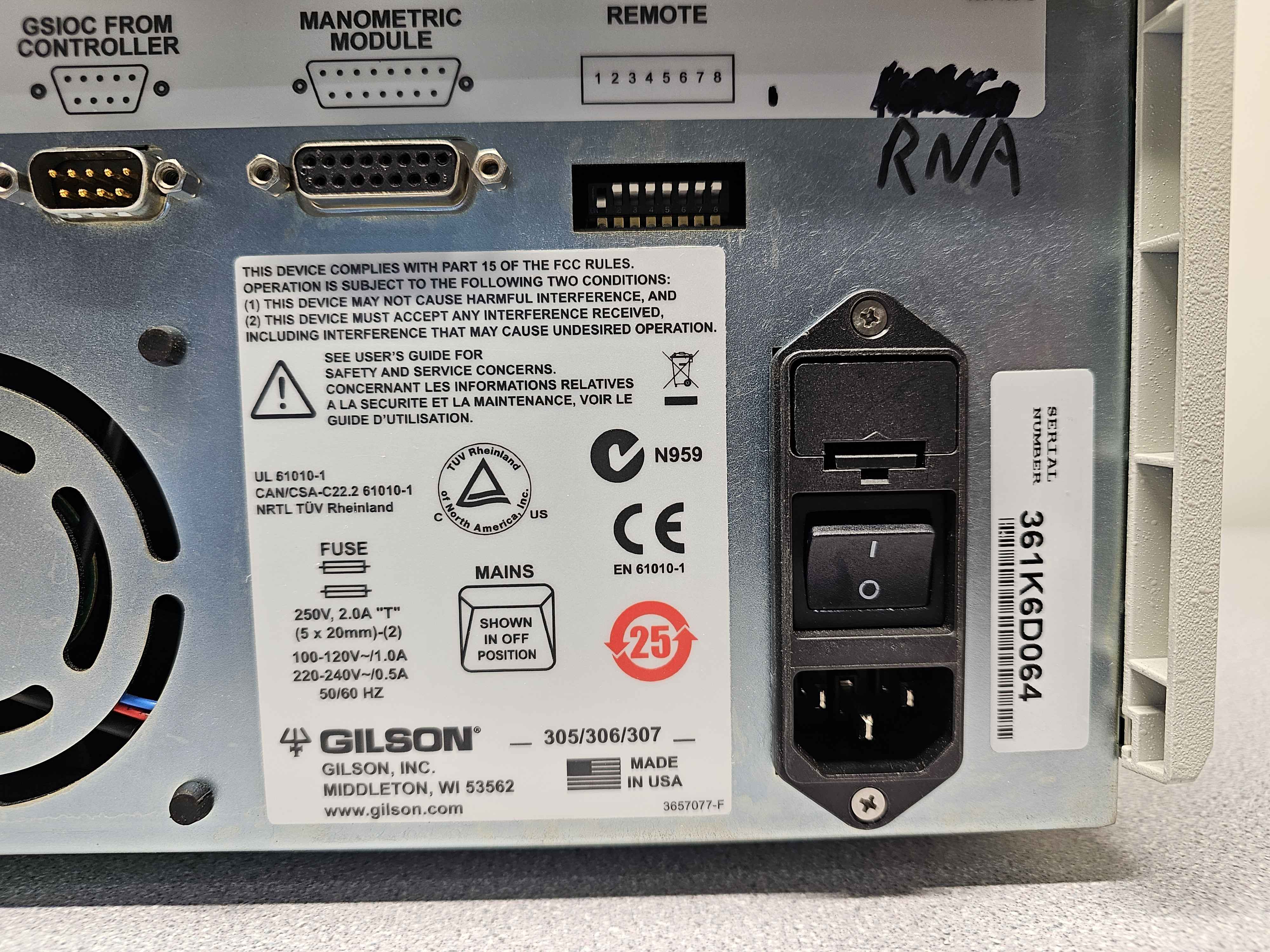 Gilson 306 HPLC Pump Analytical Chromatography 10L/min-200mL/min Flow Rate