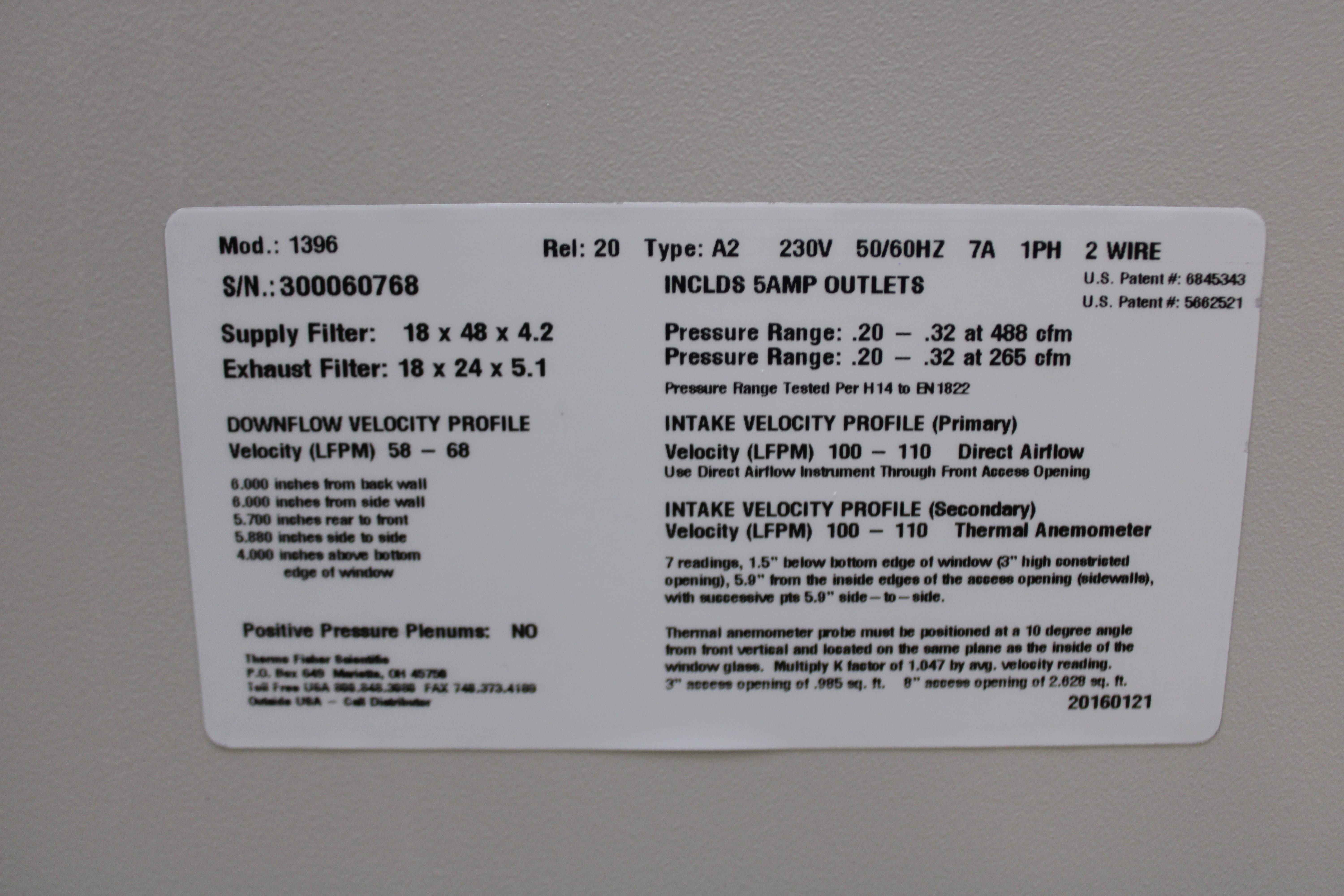 Thermo 1300 SERIES A2 Biological Safety Cabinet Adjustable Stand UV Light