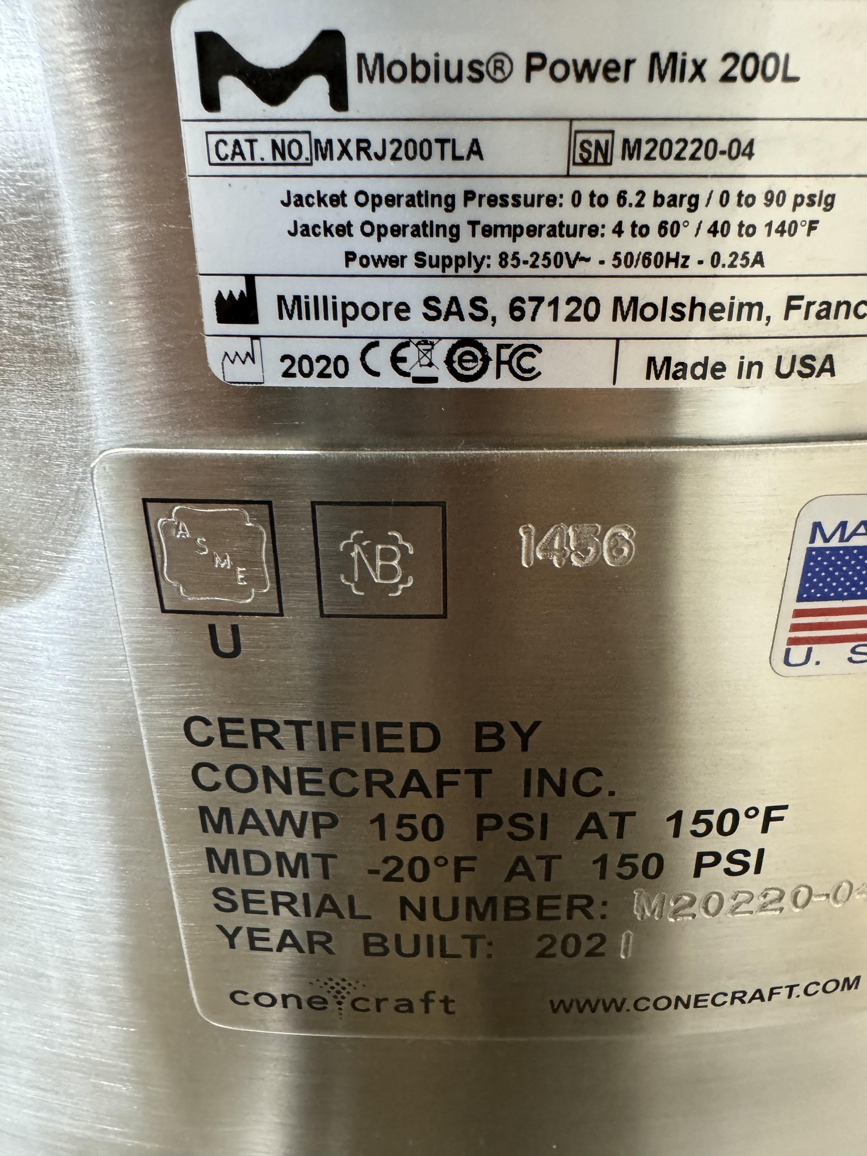 Millipore Mobius Power Mix 200L Bioprocessing Single Use Mixer 120V 50/60Hz