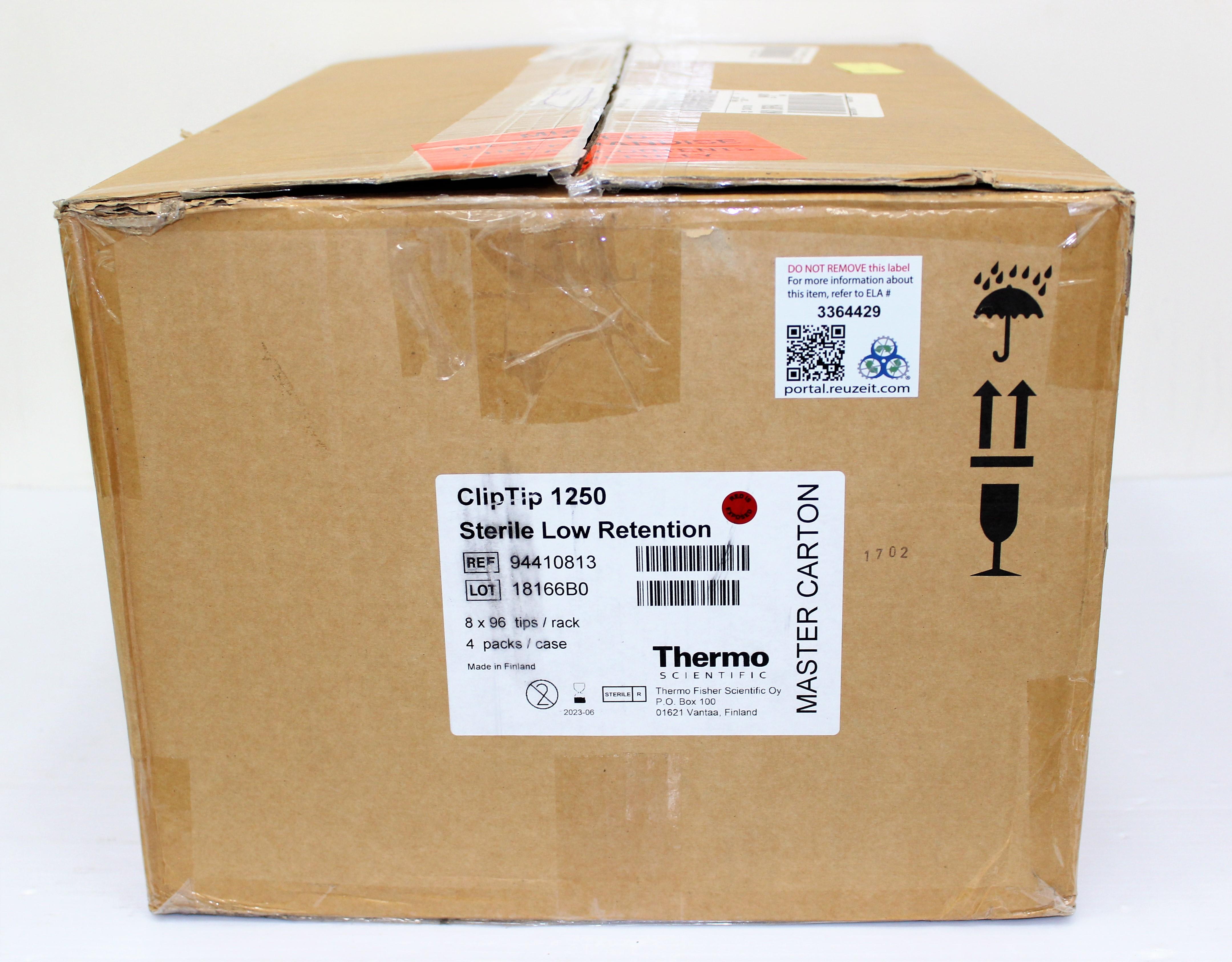 Thermo Clip Tip 1250 Pipet Tips Sterile Low Retention 8x96 Box System