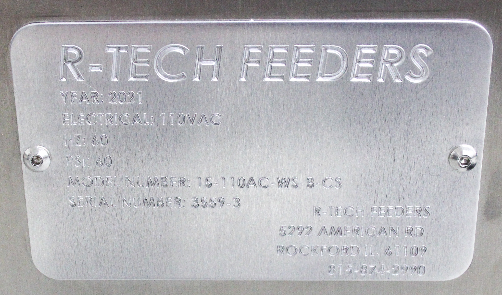 R-Tech 15-110AC-WS-BCS Vibratory Bowl Feeder for Precise Sorting 1000+SPM