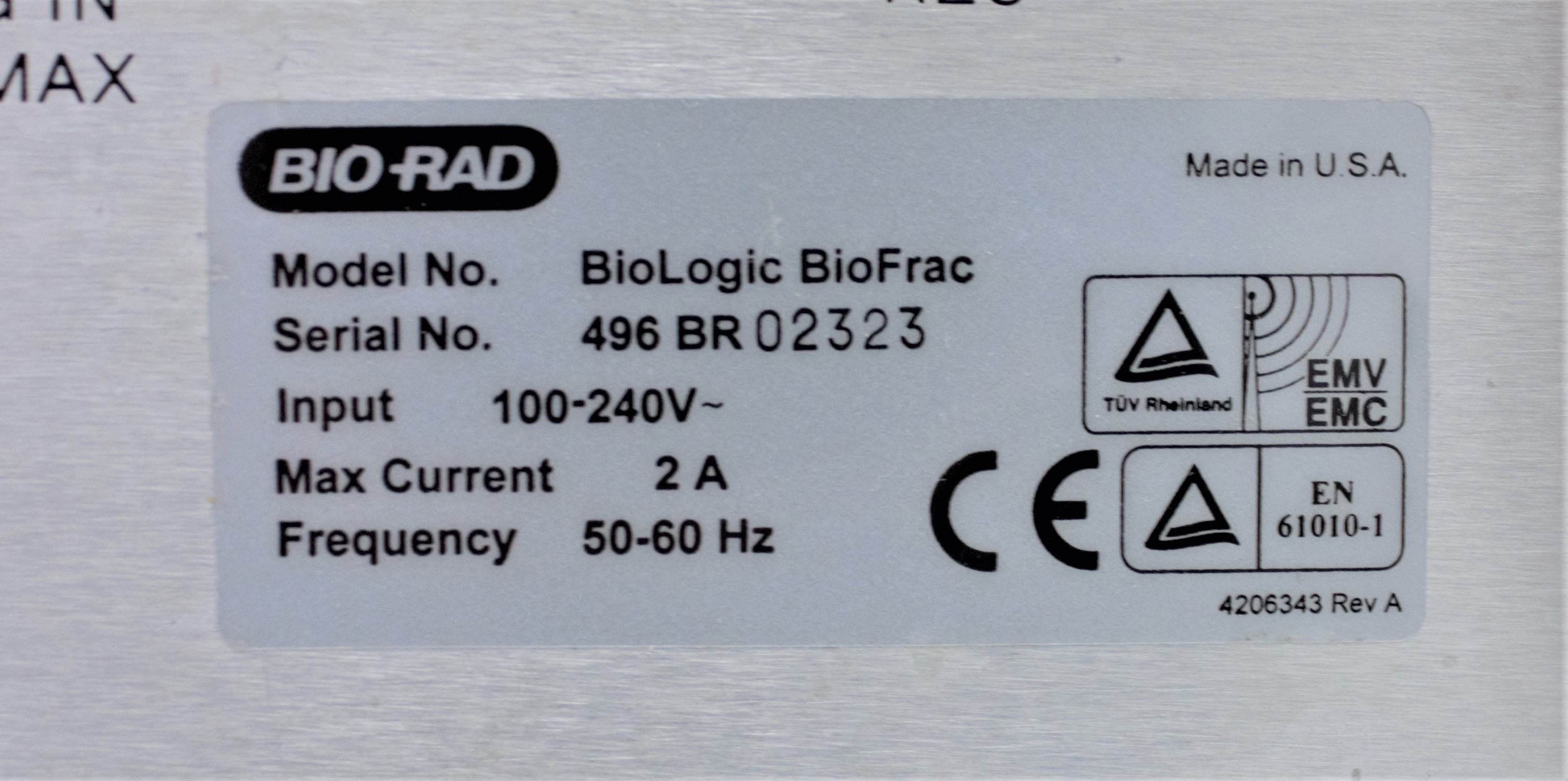 BIO-RAD BioFrac Fraction Collector for Chromatography Applications