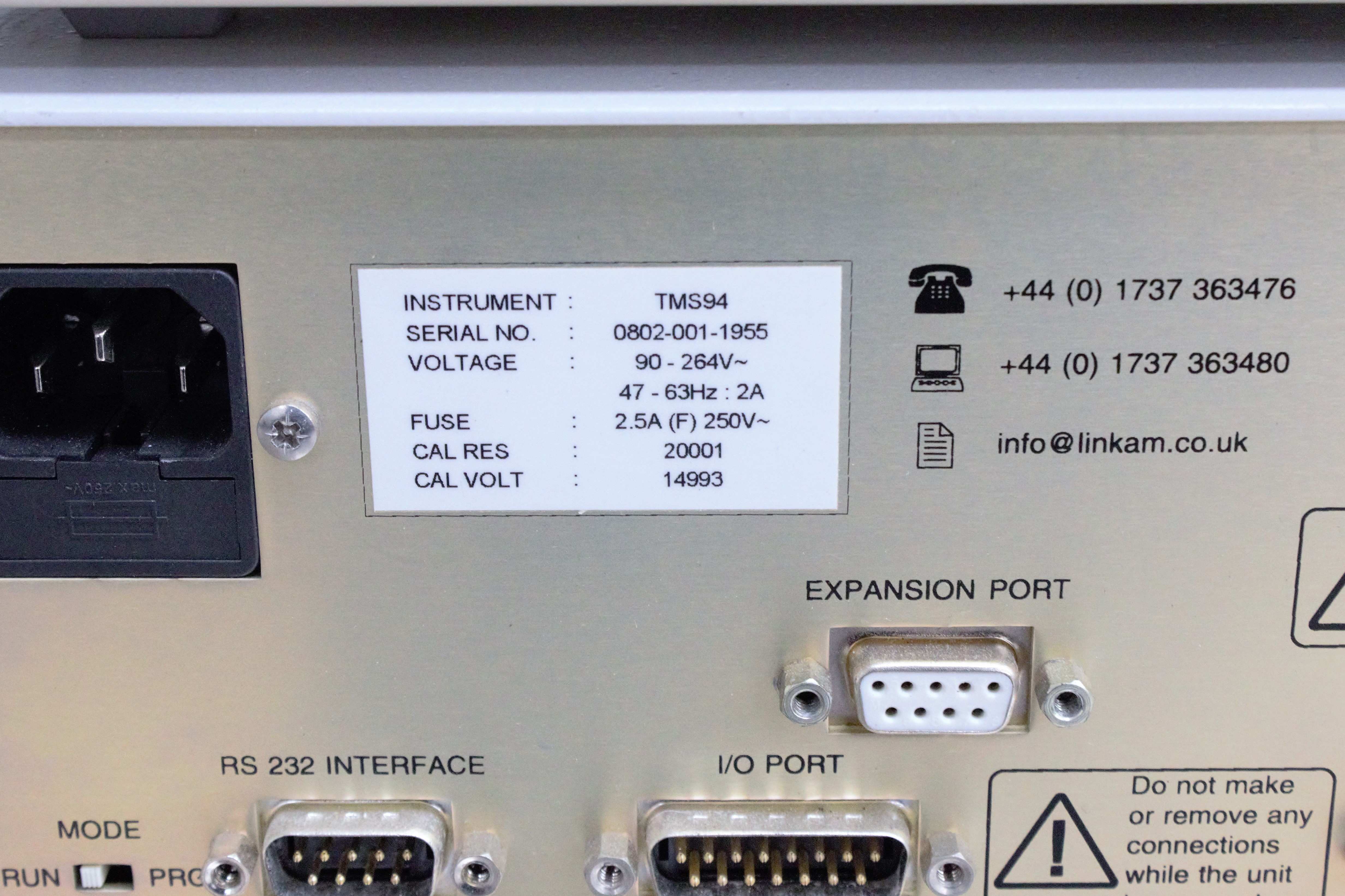Linkam VC94 LNP94/2 TMS94 Controller Chiller 120V Used Minor Defects