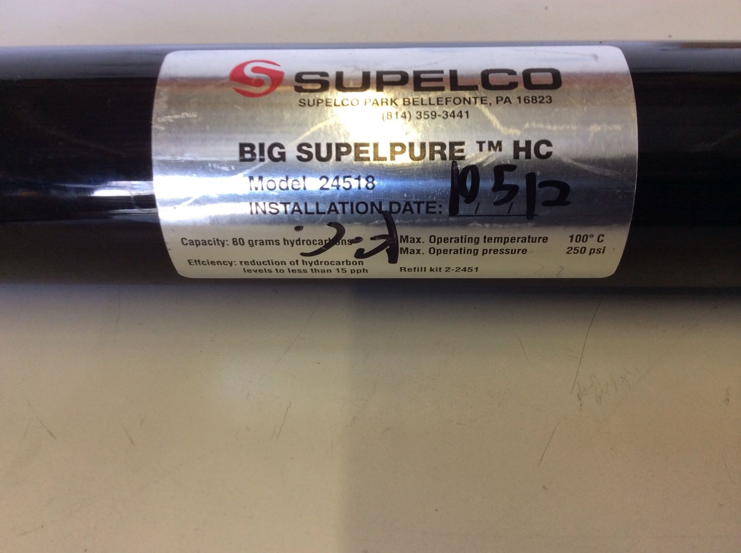 Supelco Big Supelpure Hydro Carbon - Model 24518 Hydrocarbon Trap