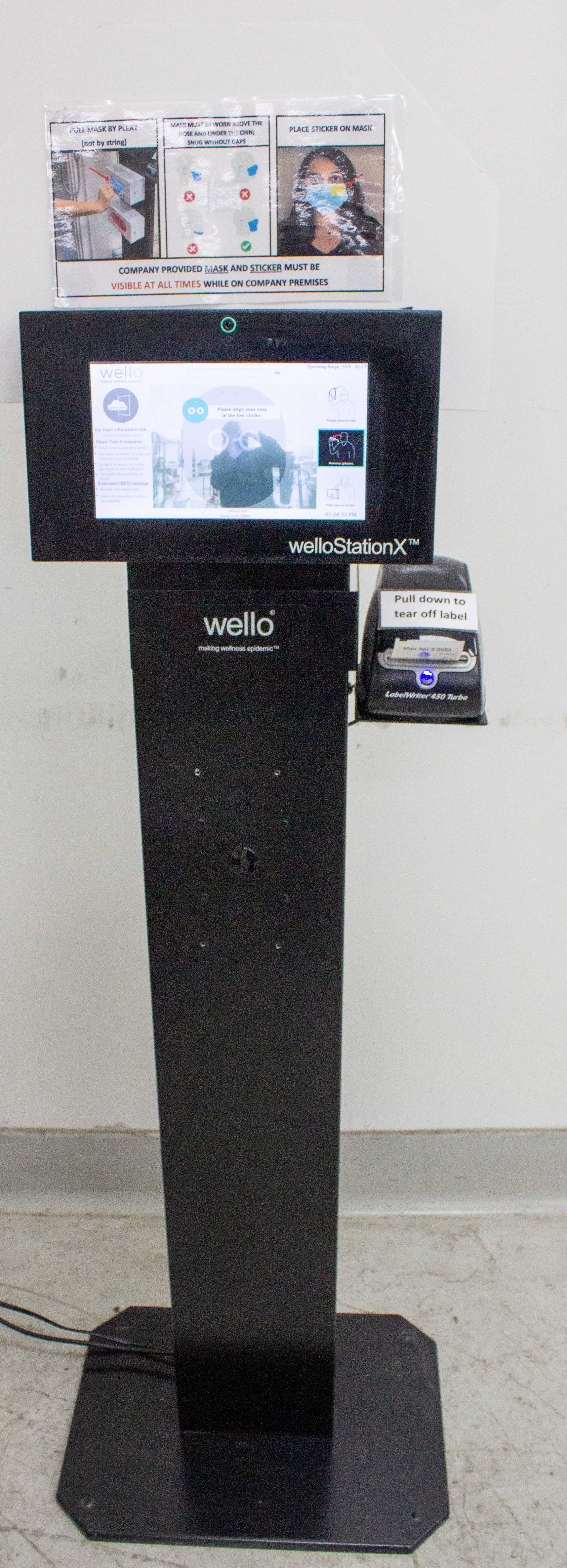 Wello WelloStationX Clinical Temperature Screening Kiosk Non-Contact Used