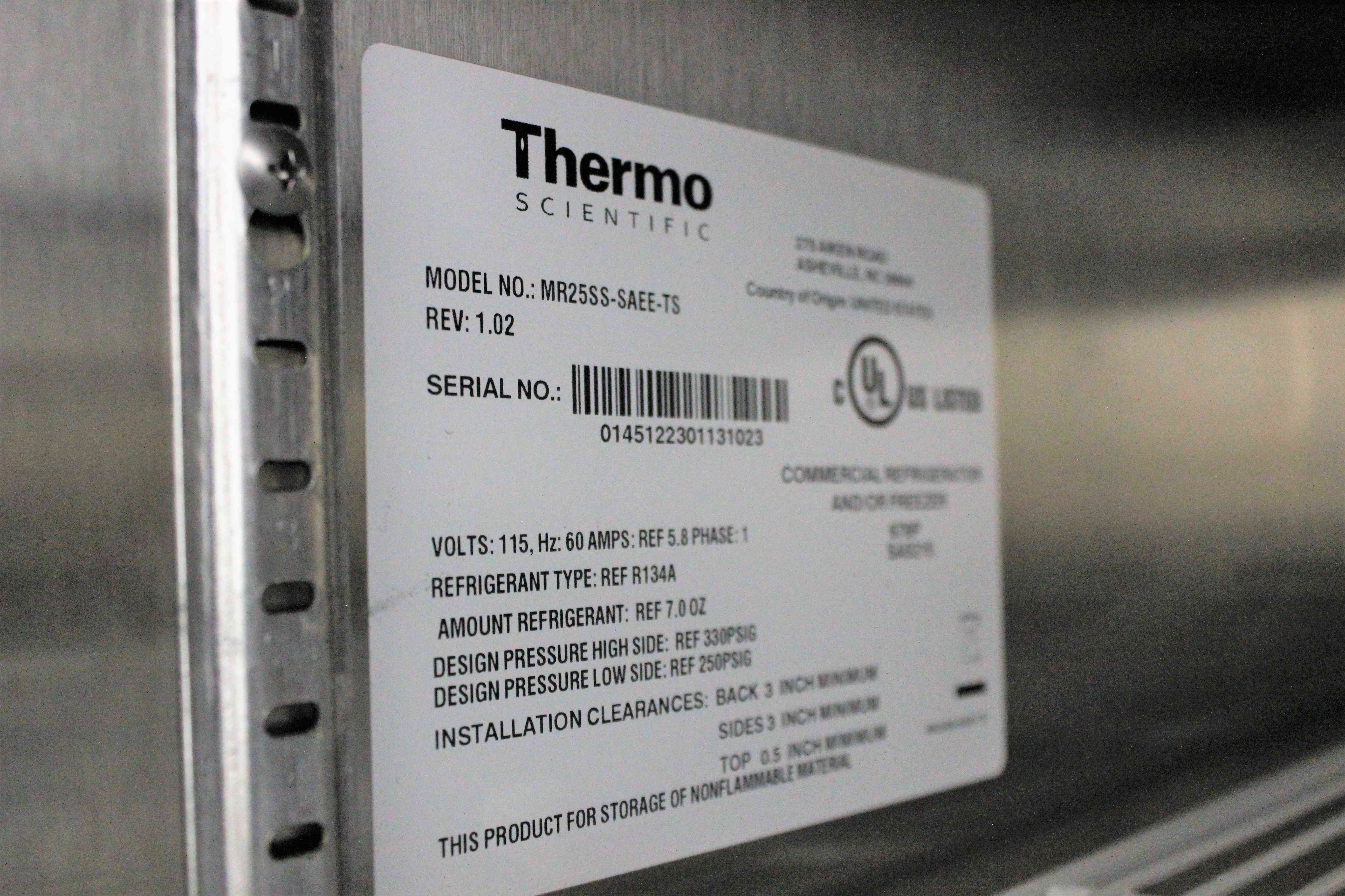 Thermo Scientific MR25SS-SAEE-TS General Purpose Lab Refrigerator 23 CU FT