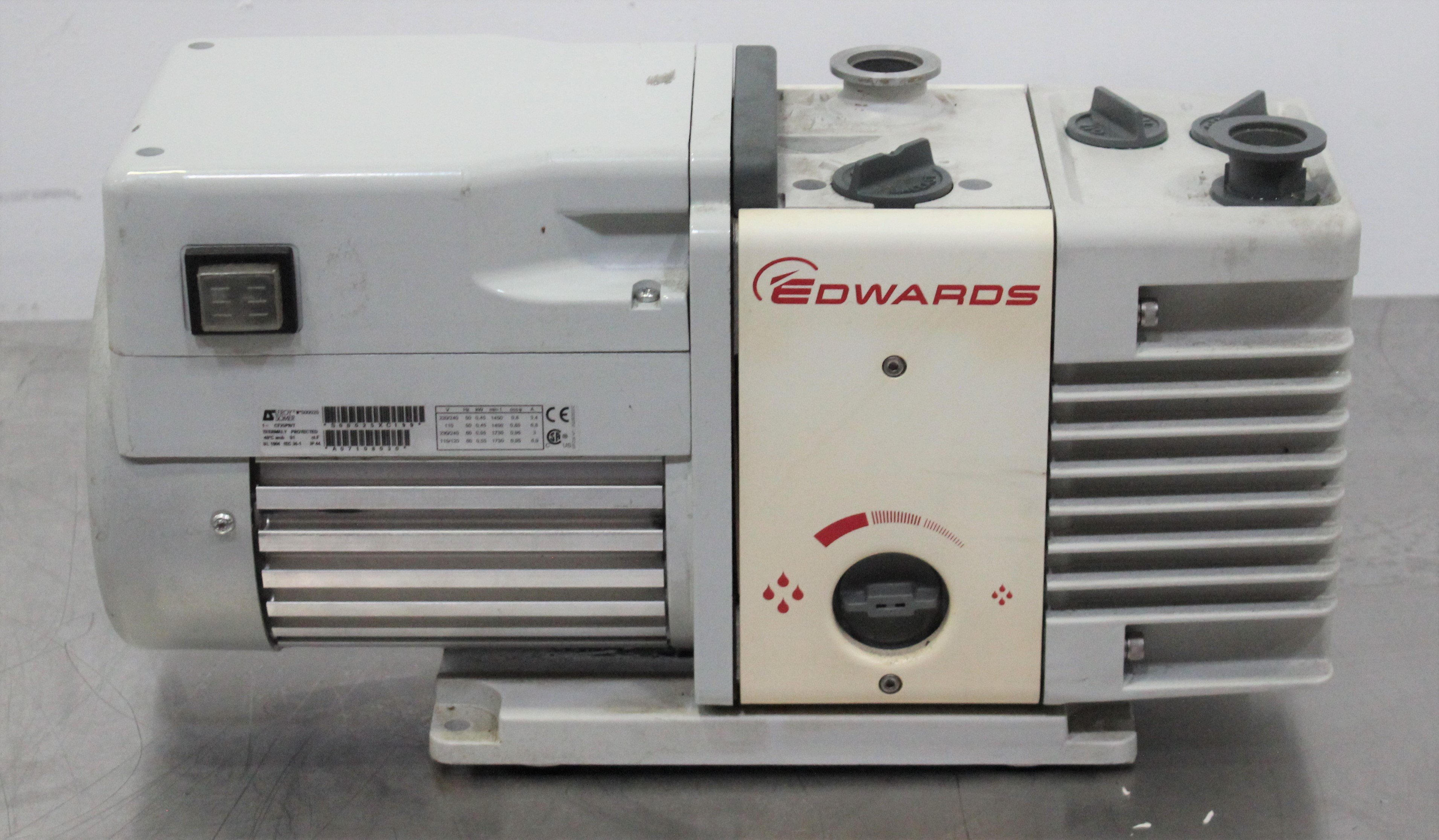 Edwards RV3 A65201903 Mechanical Vacuum Pump Dual Stage Quiet 48dBA