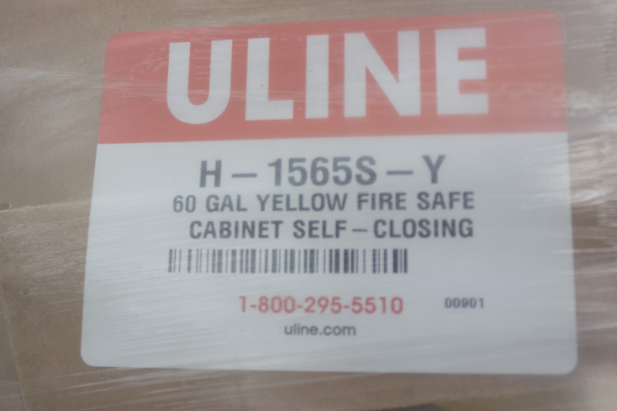 Uline H-1565M-Y Flammable Storage Cabinet Manual Doors 60 Gallon, Yellow