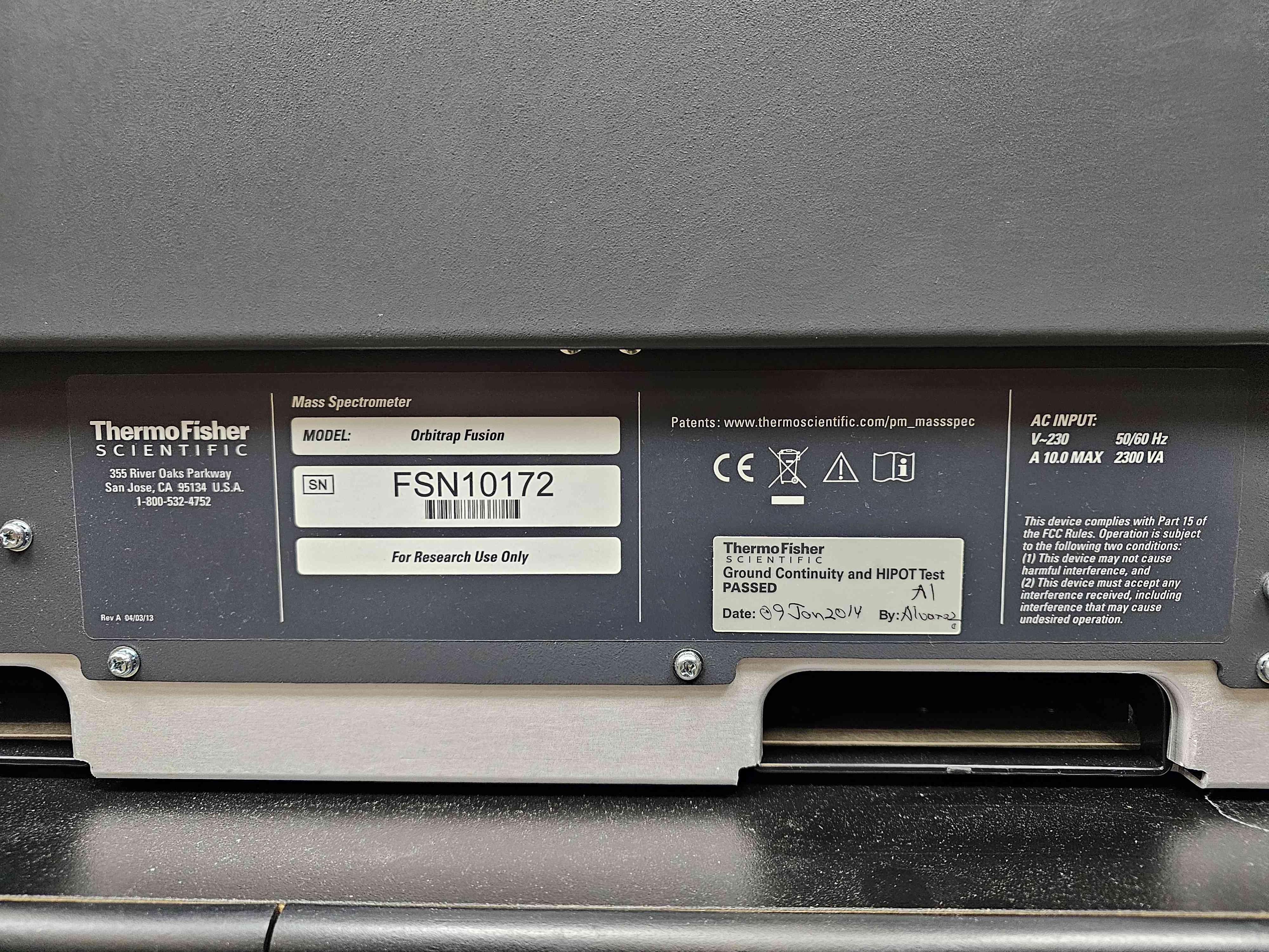 Thermo Orbitrap Fusion ETD Mass Spec Ultra-High Resolution Ion Trap Used