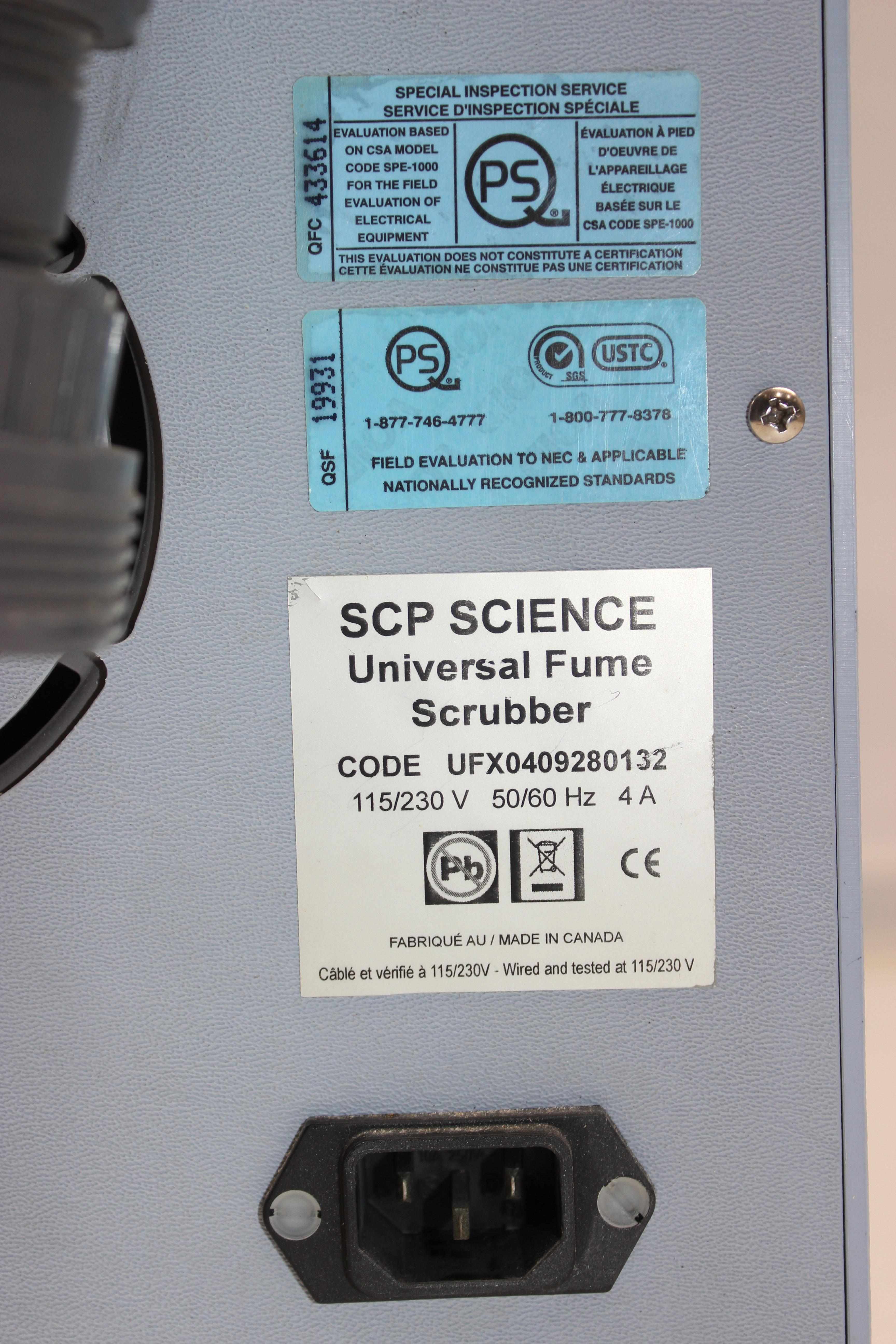 SCP Universal Fume Scrubber Hood Fume Extractor Metal Digestion System