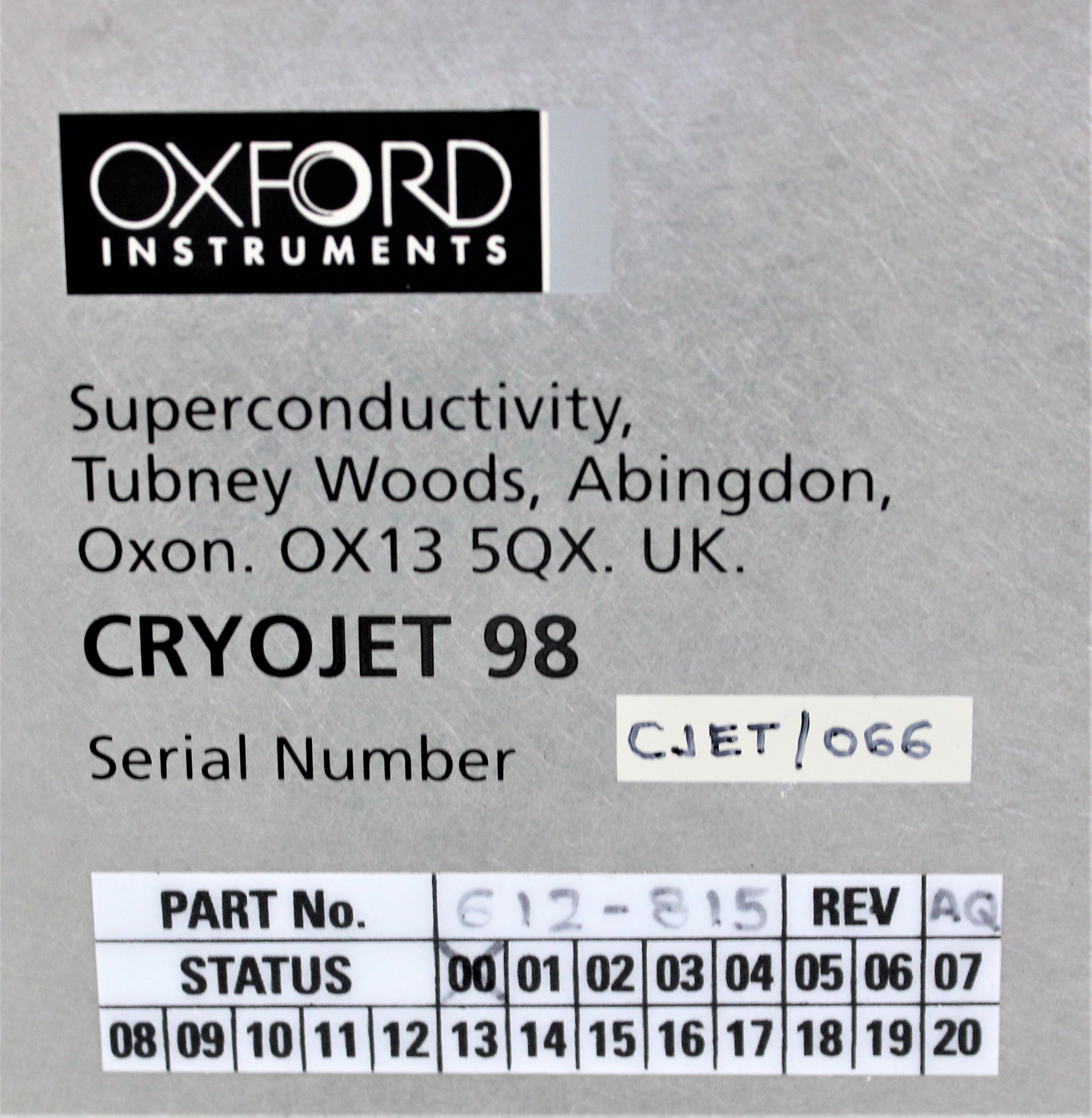 Oxford Cryojet 98 Controller Crystallography Cooling 100K 10min Standalone