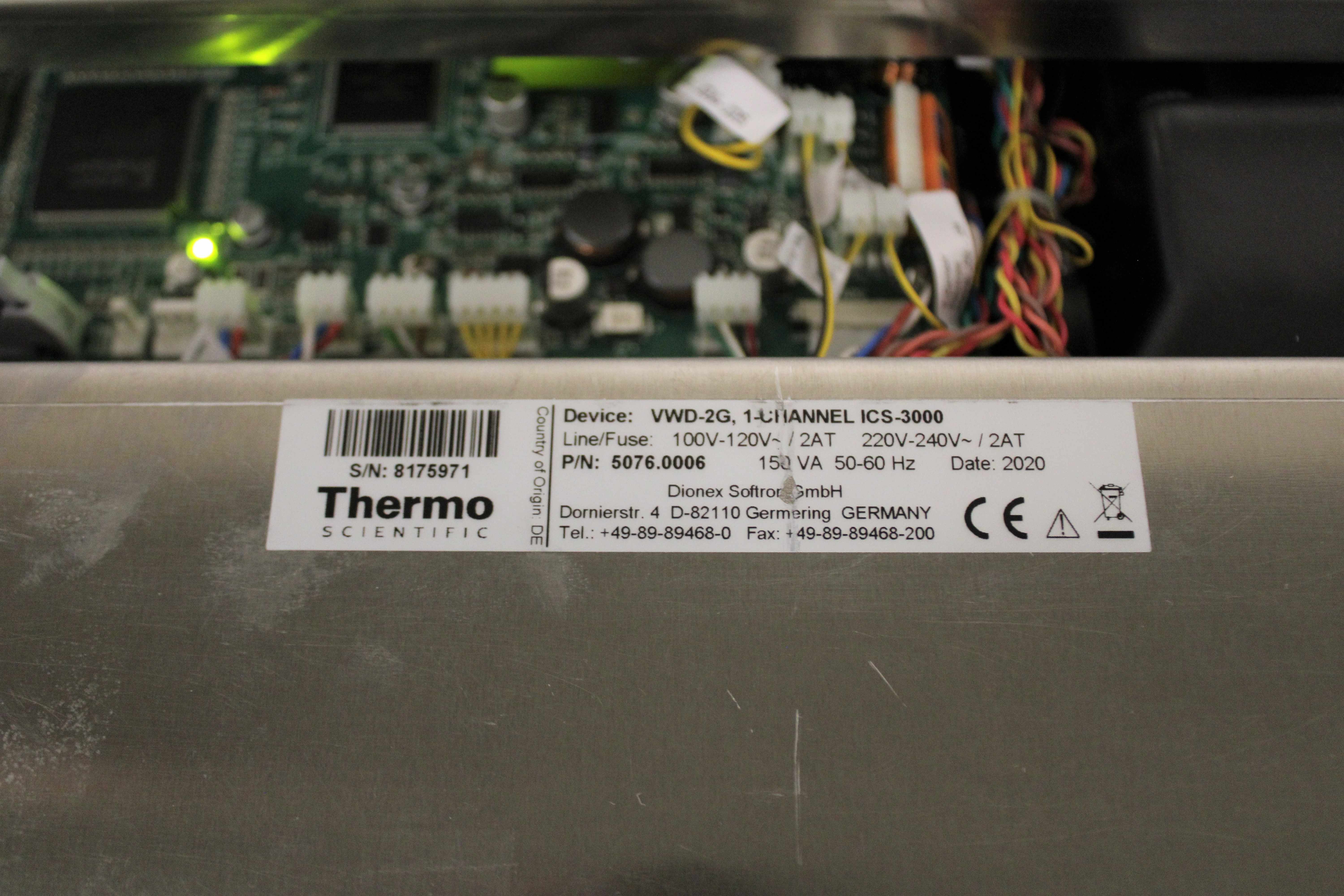 Thermo VWD-2G ICS-3000 HPLC Detector Single Channel 240V Used Germany