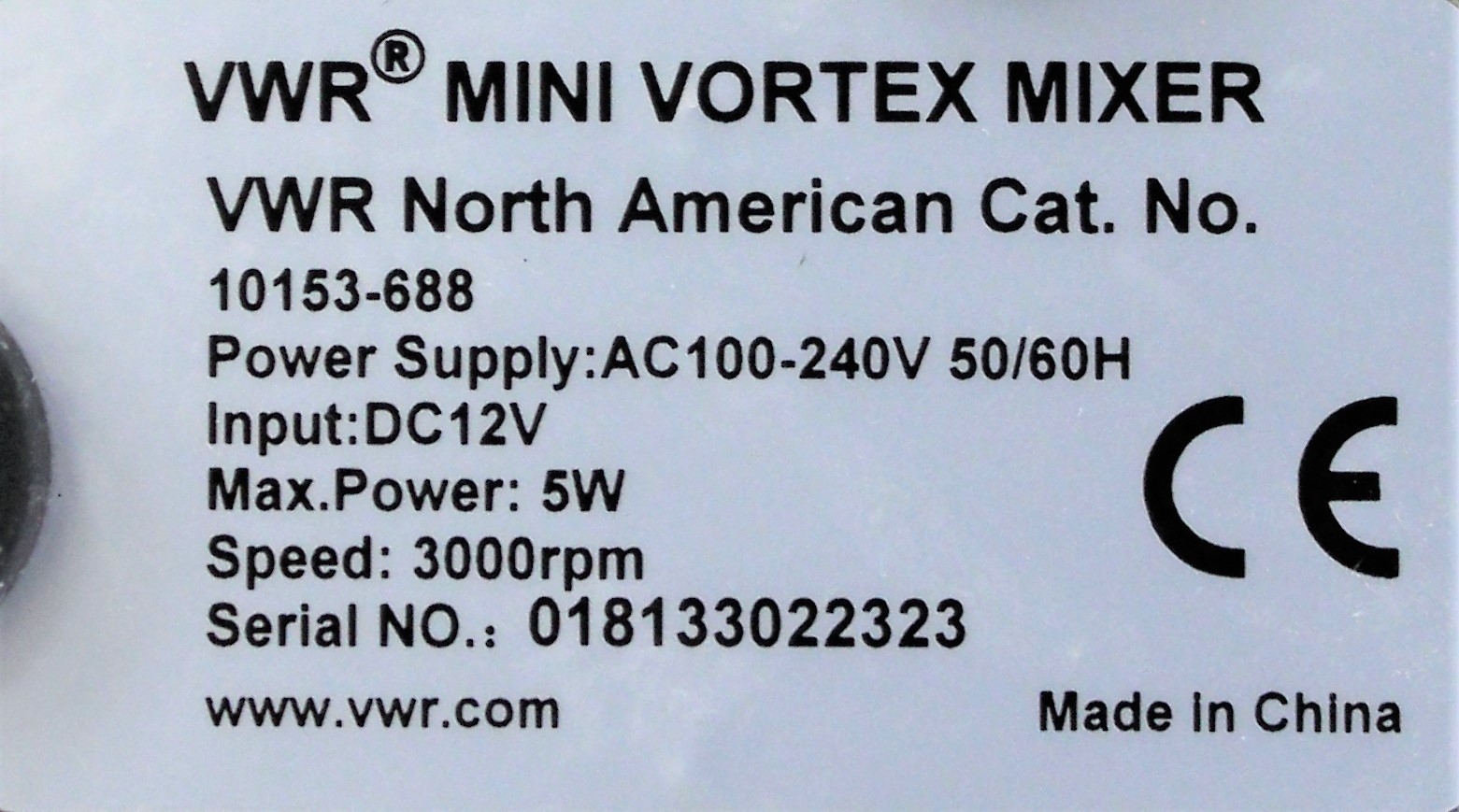 VWR Mini Vortex 101153-688 Lab Mixer 3000 RPM Compact Tube Oscillator Used